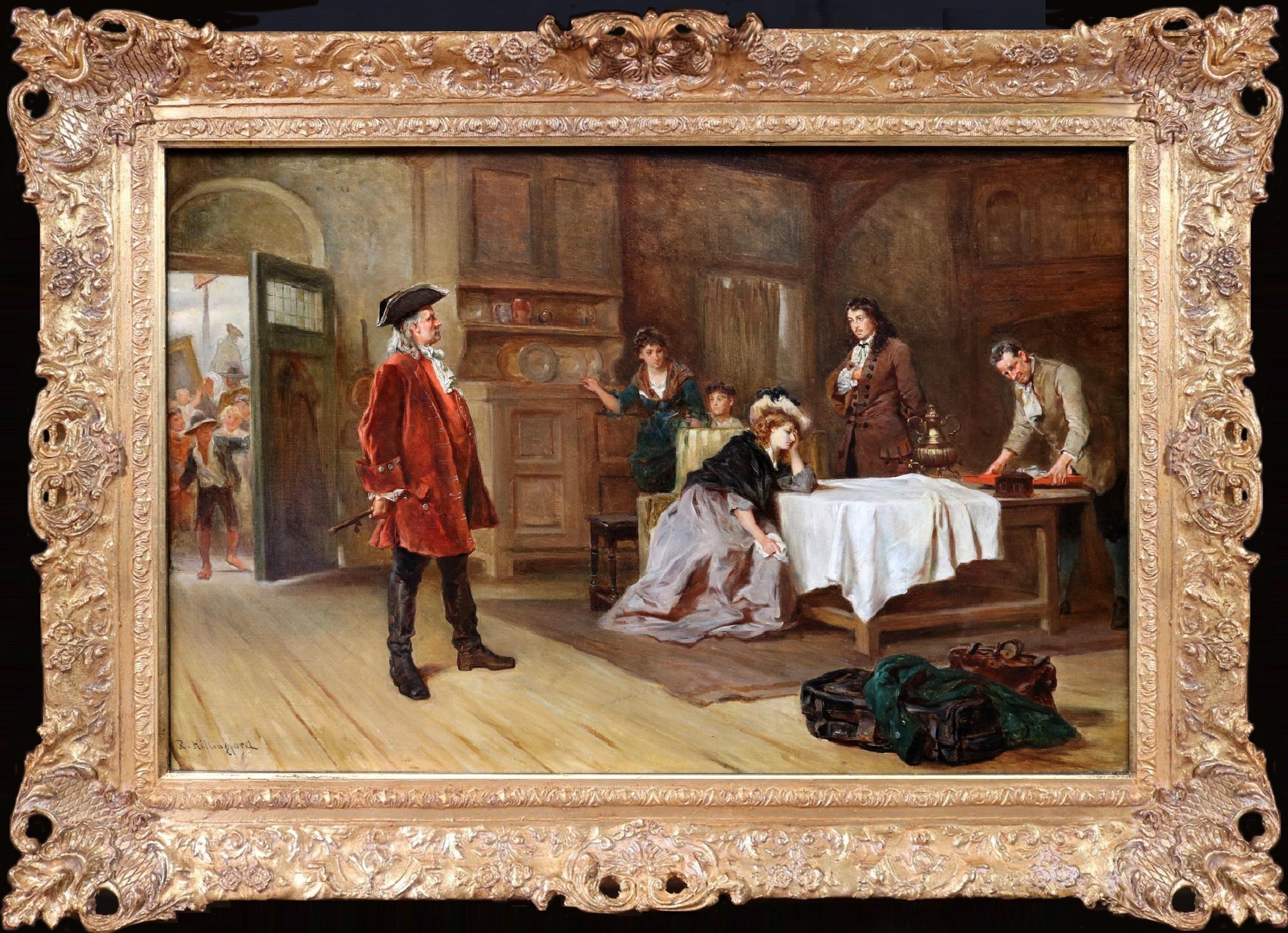 Arrestation de Louis XVI et Marie-Antoinette à Varennes - Peinture à l'huile du 19e siècle  - Painting de Robert Alexander Hillingford