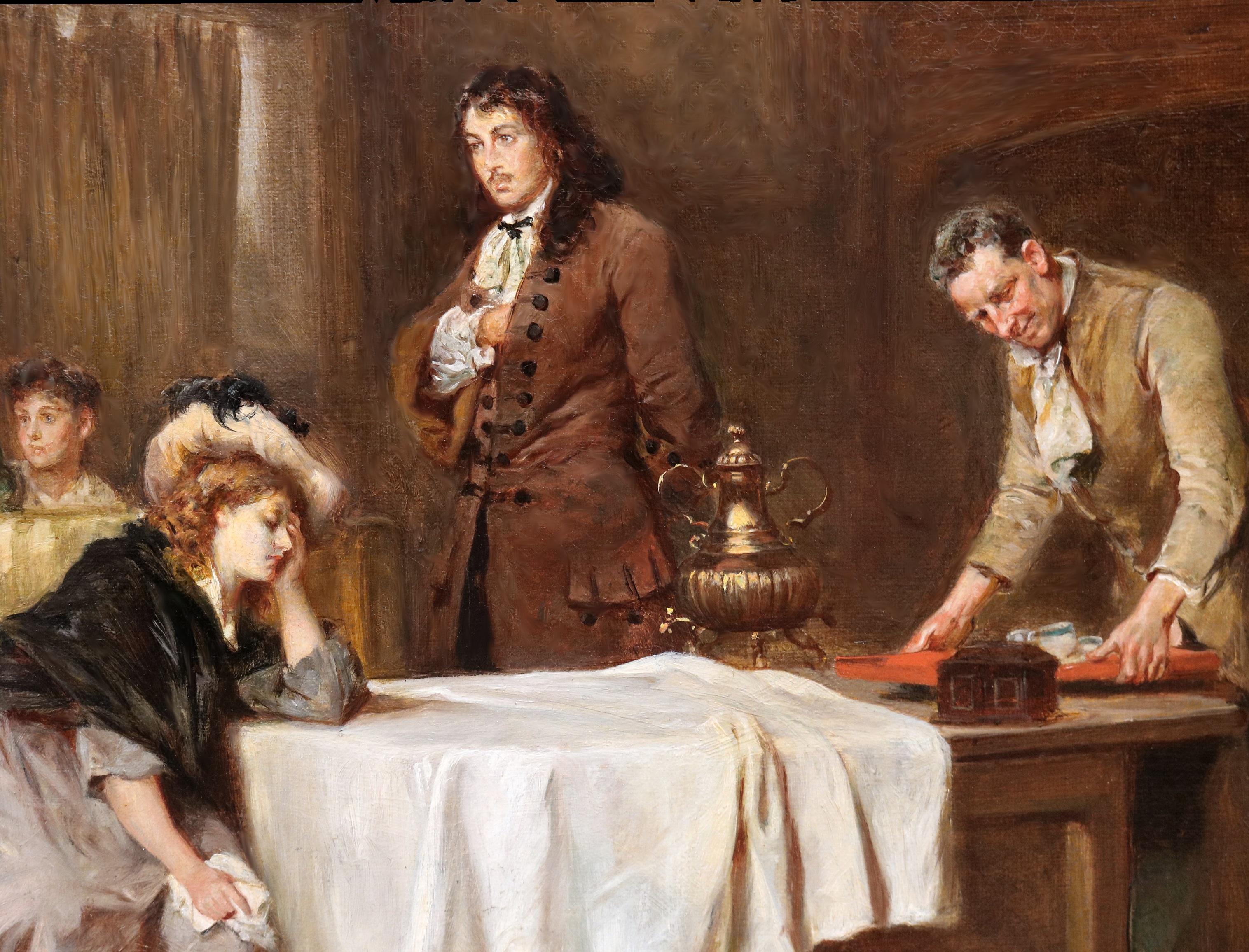 Arrestation de Louis XVI et Marie-Antoinette à Varennes - Peinture à l'huile du 19e siècle  en vente 1