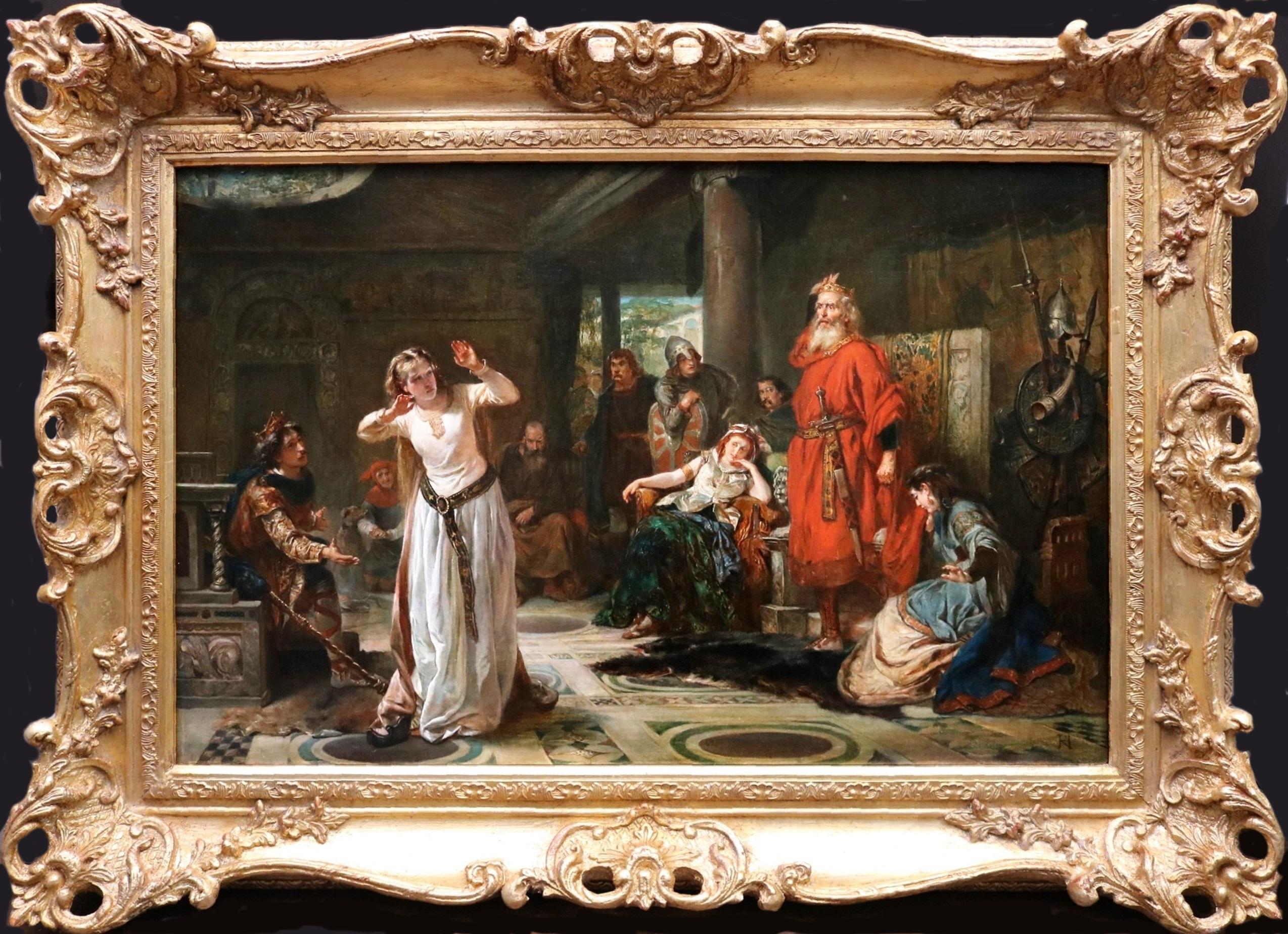 Figurative Painting Robert Alexander Hillingford - Banishment of Cordelia - Peinture à l'huile du 19ème siècle du roi Lear Shakespeare