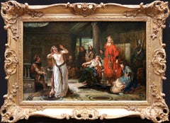 Banishment of Cordelia - Peinture à l'huile du 19ème siècle du roi Lear Shakespeare