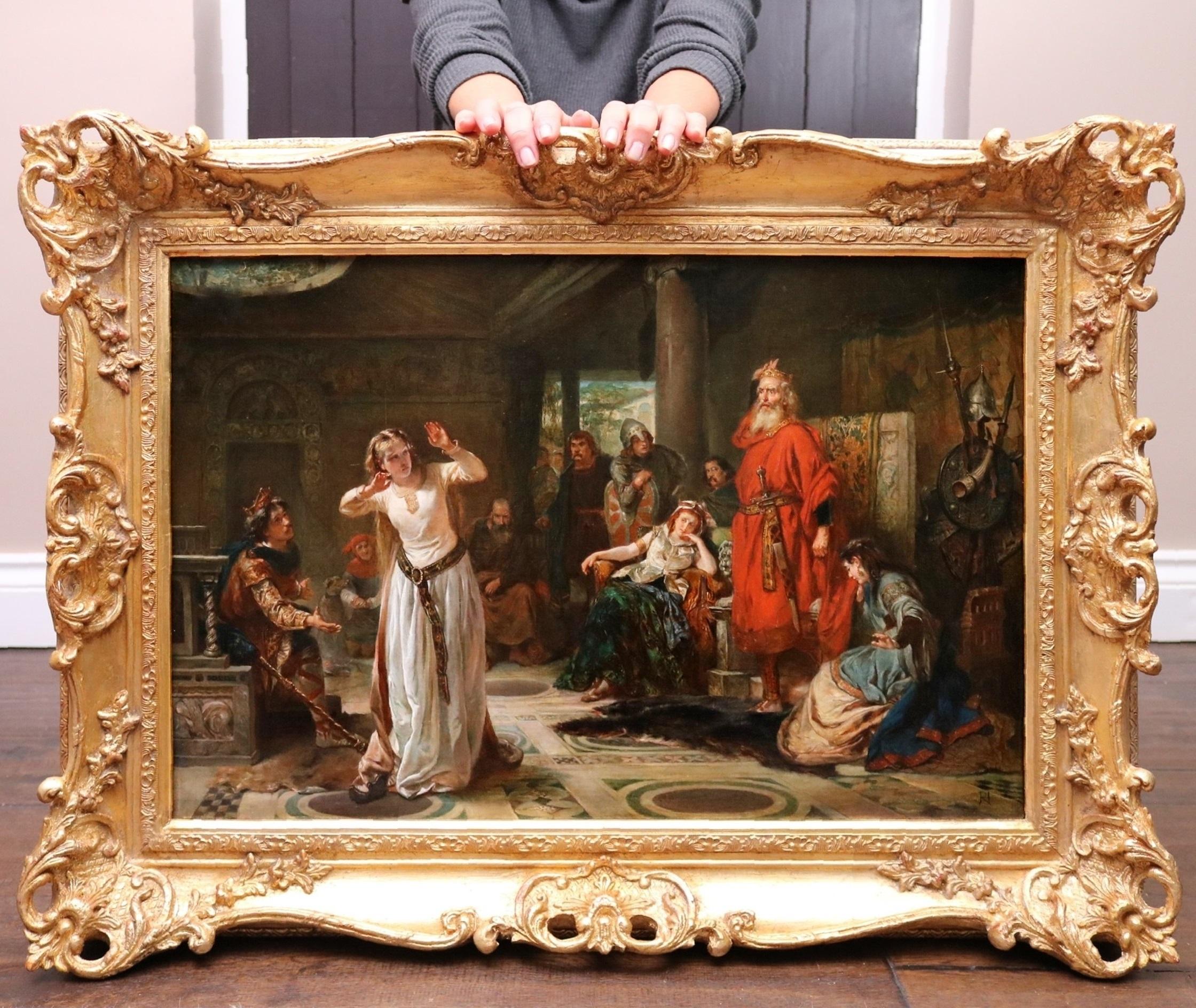 Banishment of Cordelia - Peinture à l'huile du 19ème siècle du roi Lear Shakespeare - Painting de Robert Alexander Hillingford