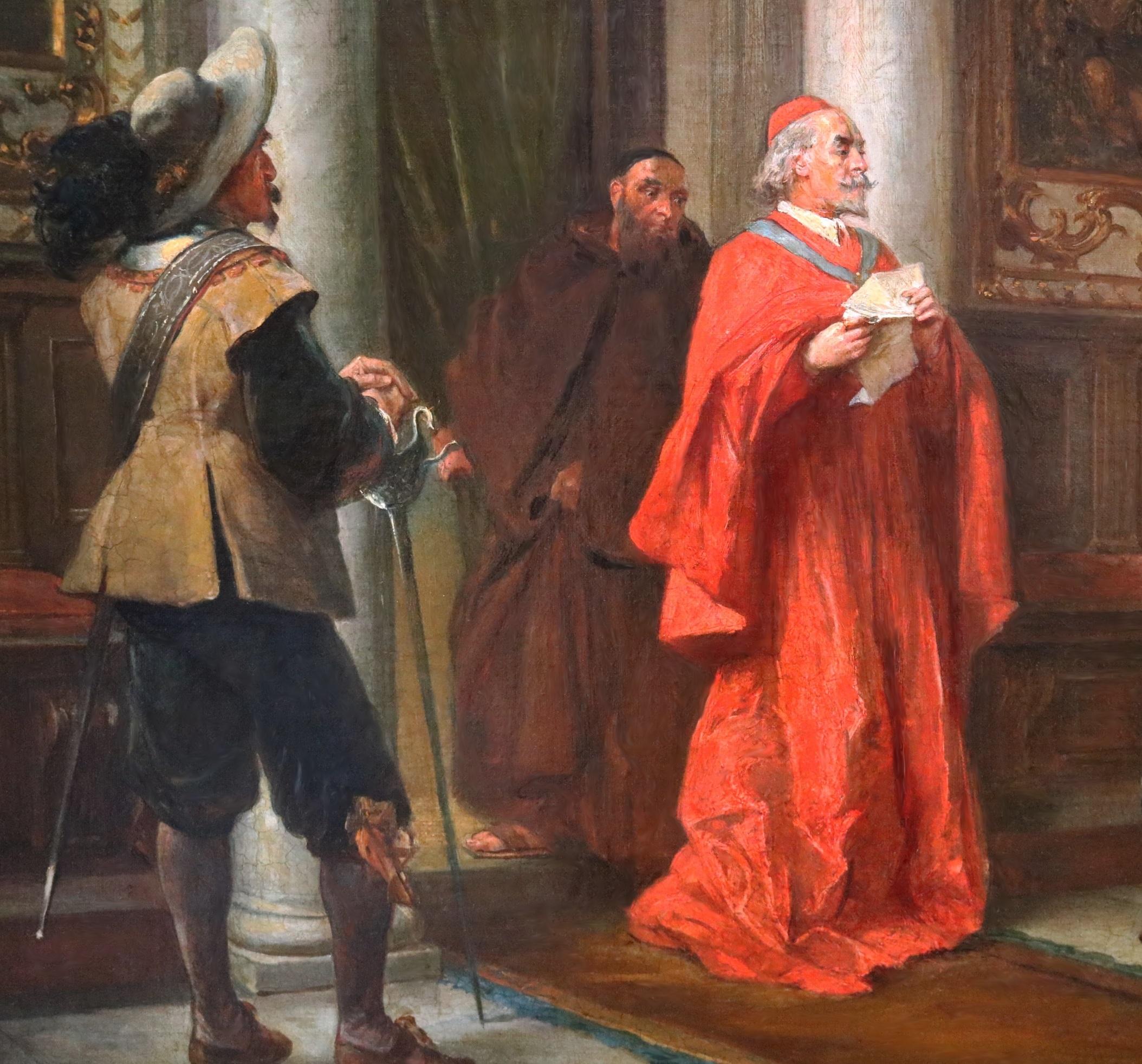 Cardinal Richelieu - 19th Century Oil Painting of French Statesman English Novel 4