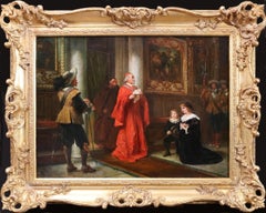 Cardinal Richelieu - Peinture à l'huile du 19e siècle représentant un homme d'État français Roman anglais