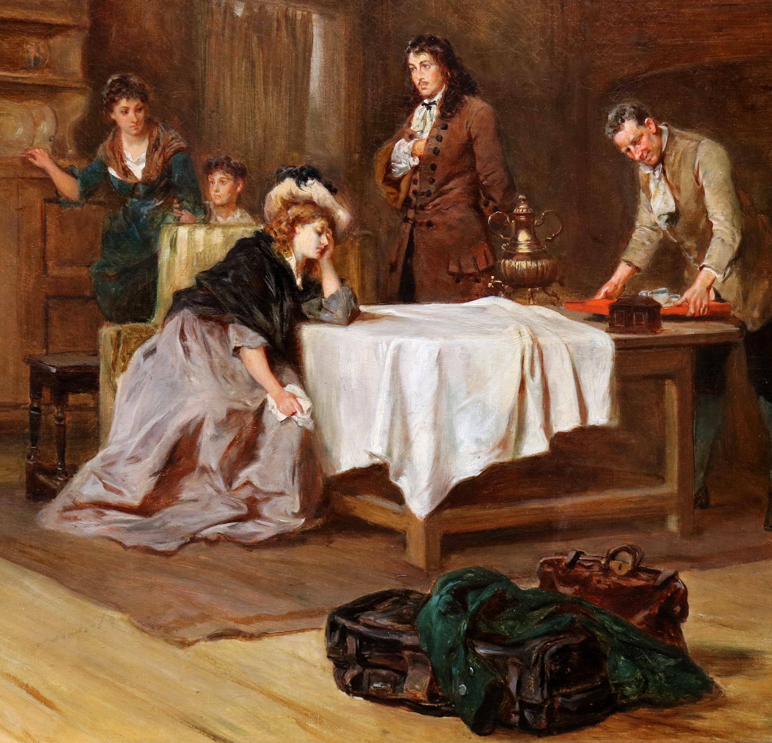 Luigi XVI e Marie Antoinette - Pittura ad olio del XIX secolo sulla Rivoluzione Francese - Figurative Painting Marrone di Robert Alexander Hillingford