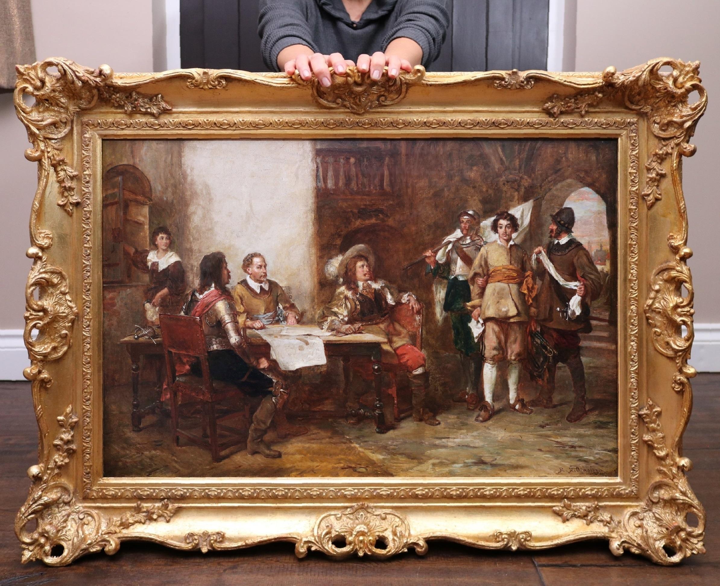 Siège d'Oxford - peinture à l'huile du 19e siècle Guerre civile anglaise Charles I Cromwell - Painting de Robert Alexander Hillingford