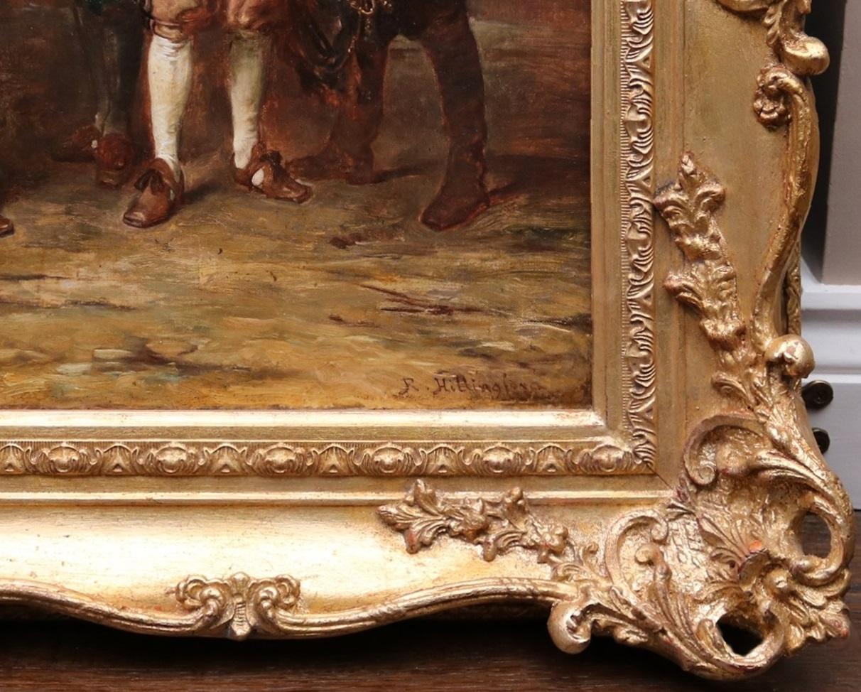 Siège d'Oxford - peinture à l'huile du 19e siècle Guerre civile anglaise Charles I Cromwell 4