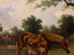 Mare and Two Foals in Pastoral British Landscape