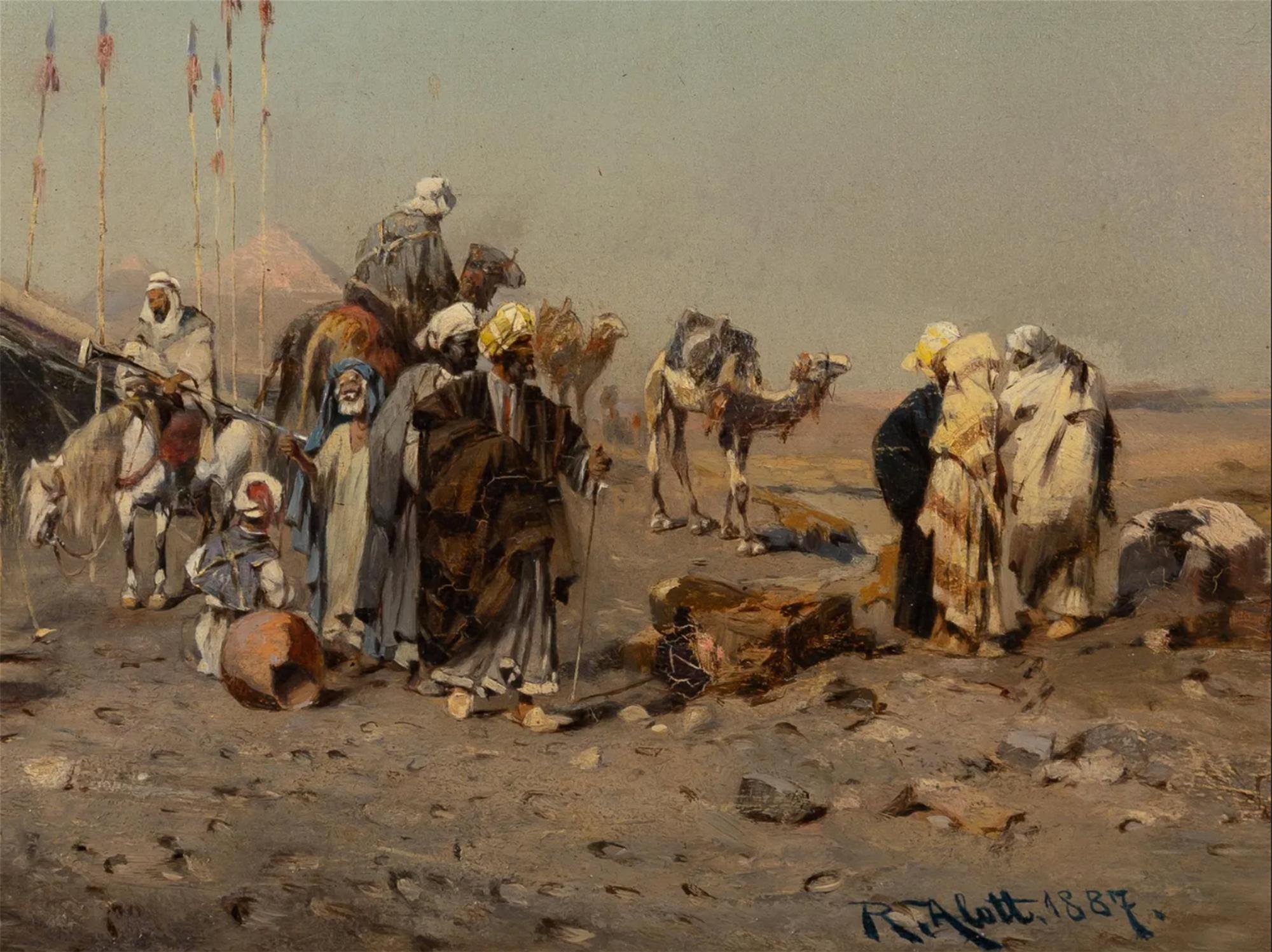 An Oasis in the Desert painting by Robert Alott, 1850-1910 For Sale 2