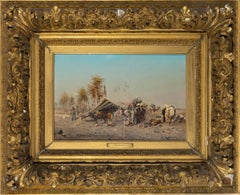 Antique An Oasis in the Desert painting by Robert Alott, 1850-1910