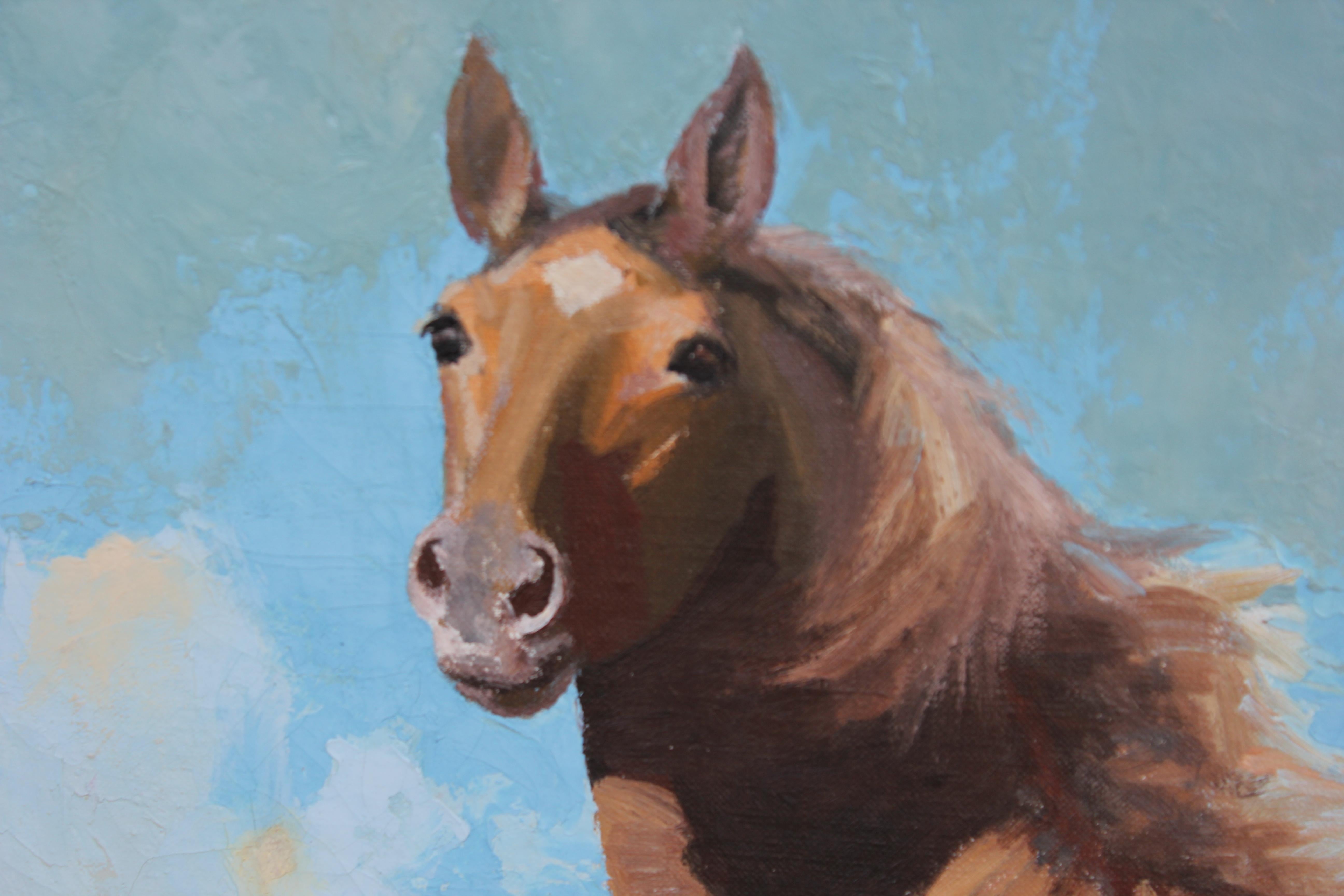Horse Portrait Landscape - Painting by Robert Amick