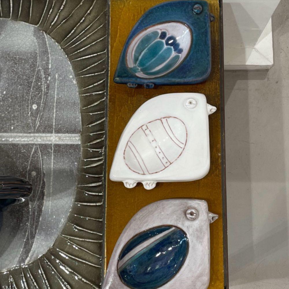 Vide Poche oiseau blanc - Sculpture de Robert & Jean Cloutier
