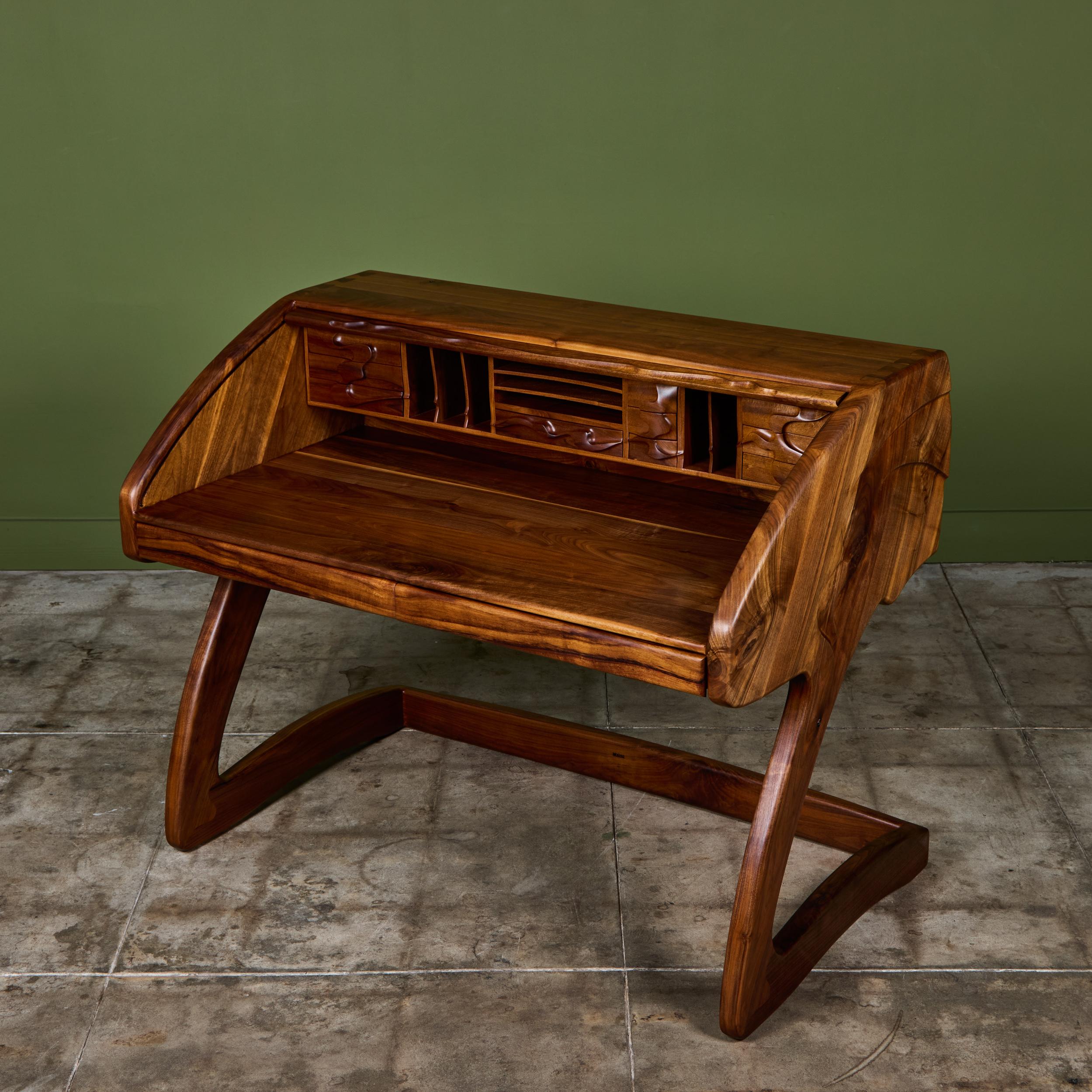Robert and Joanne Herzog Studio Craft Roll Top Desk For Sale 3