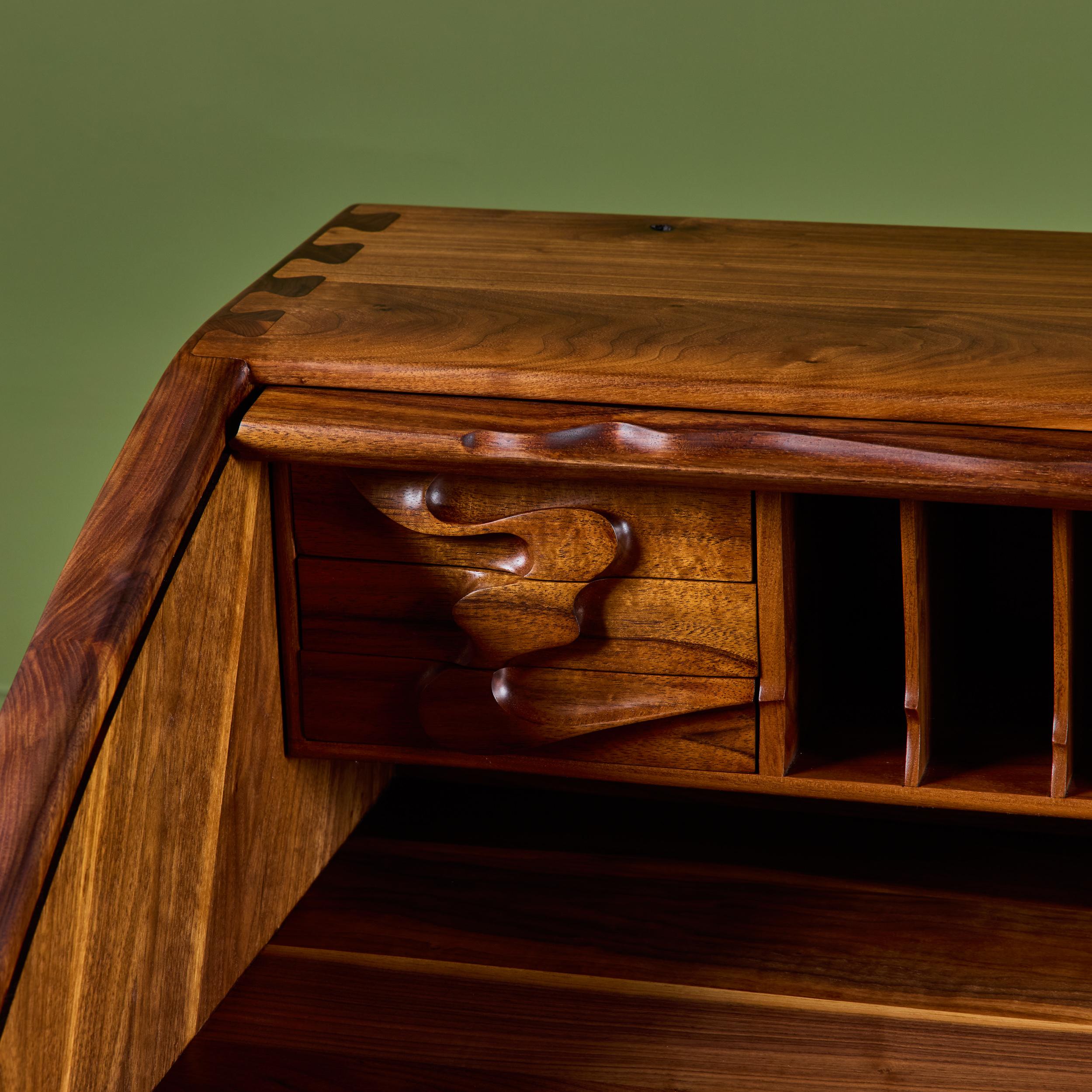 Robert and Joanne Herzog Studio Craft Roll Top Desk For Sale 5
