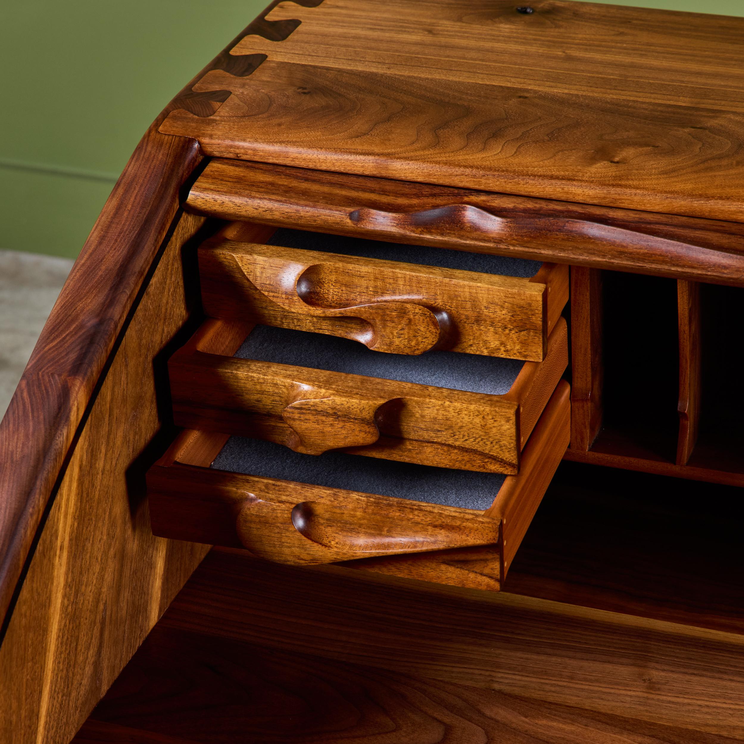 Robert and Joanne Herzog Studio Craft Roll Top Desk For Sale 6