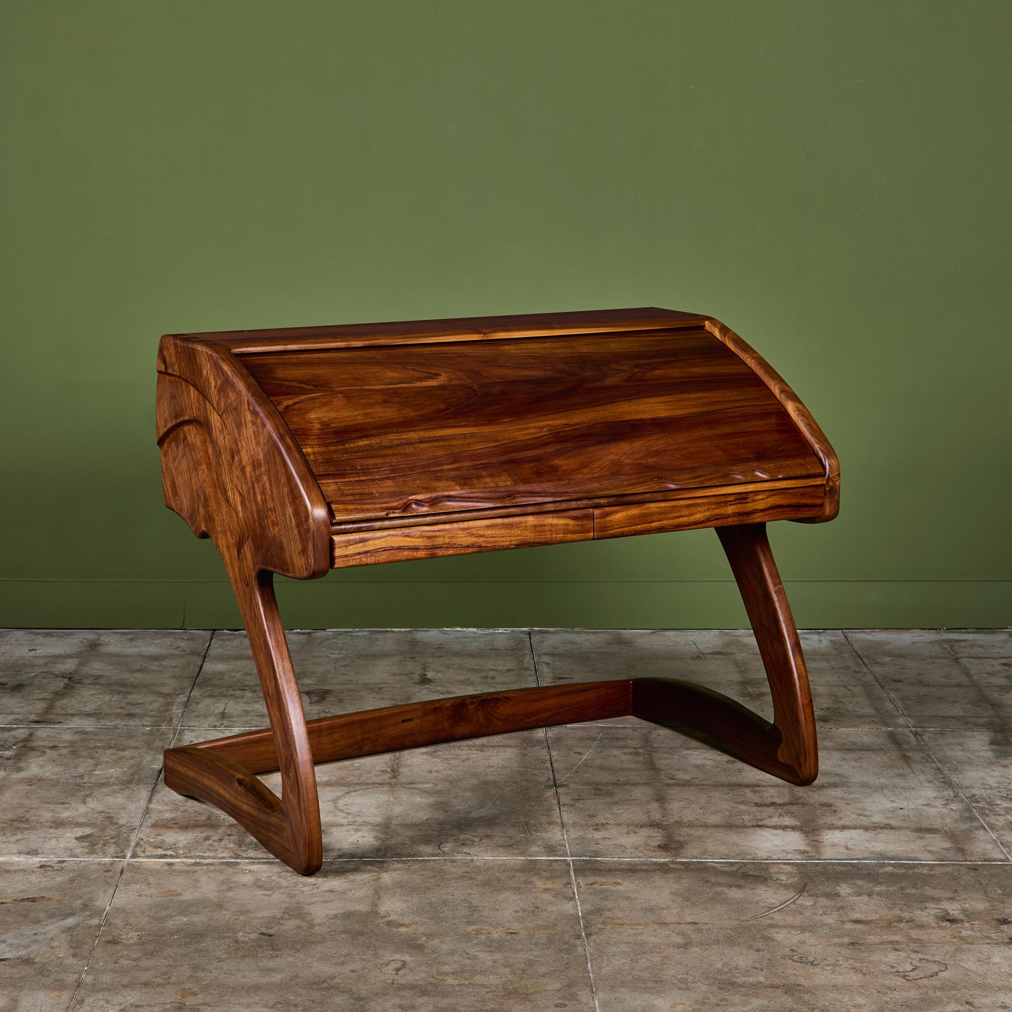 Organic Modern Robert and Joanne Herzog Studio Craft Roll Top Desk For Sale