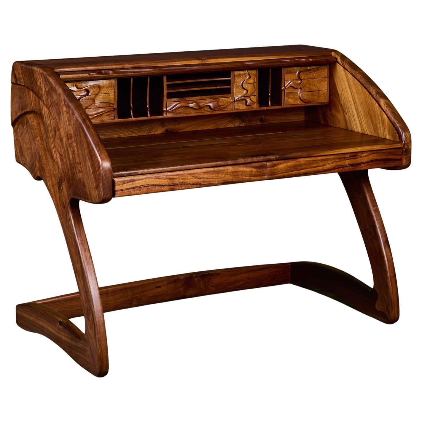 Robert and Joanne Herzog Studio Craft Roll Top Desk For Sale