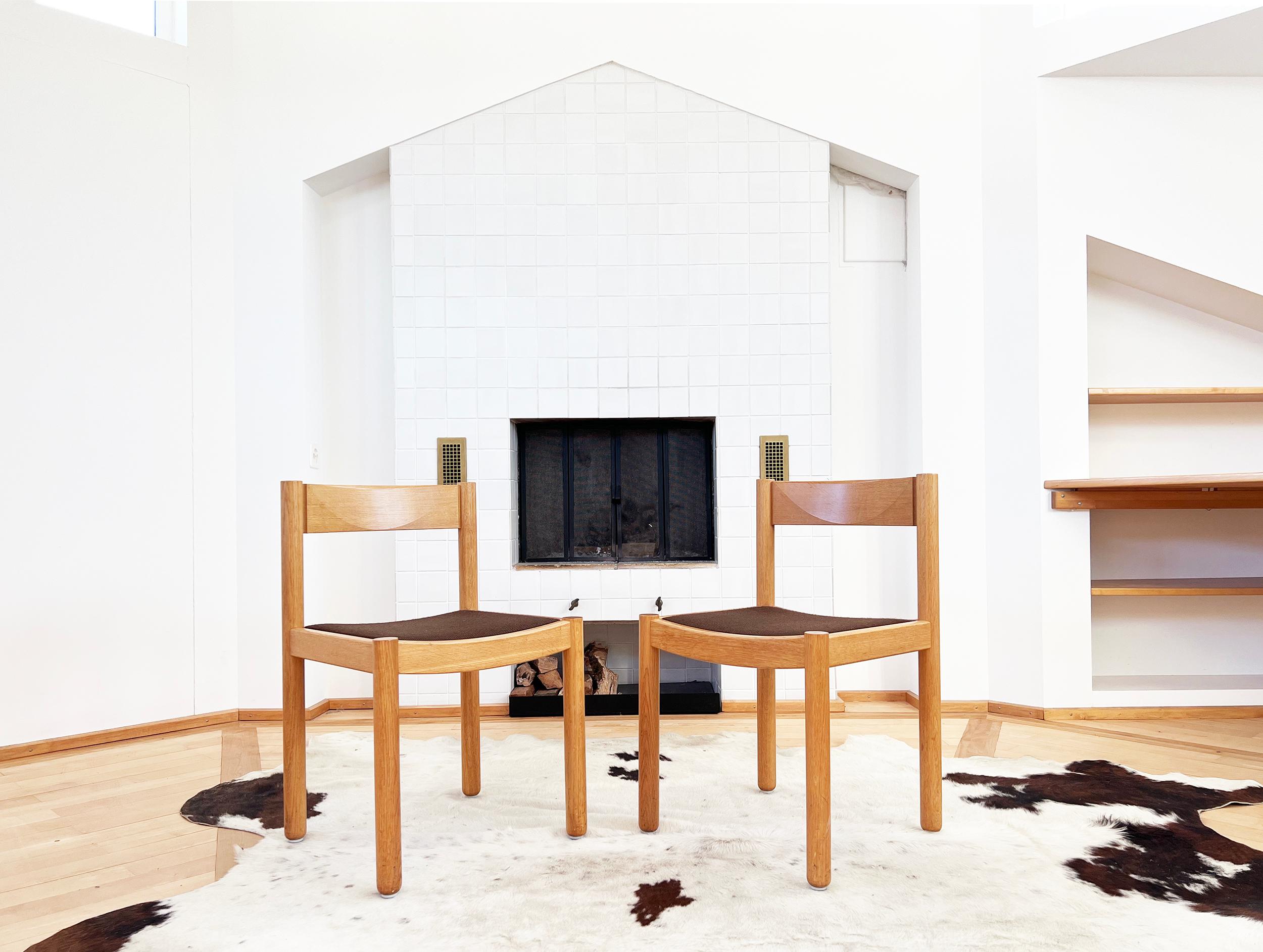 Mid-Century Modern Robert and Trix Haussmann Oak Dining Chairs Midcentury 1963 Set of Six, 6 Piec For Sale