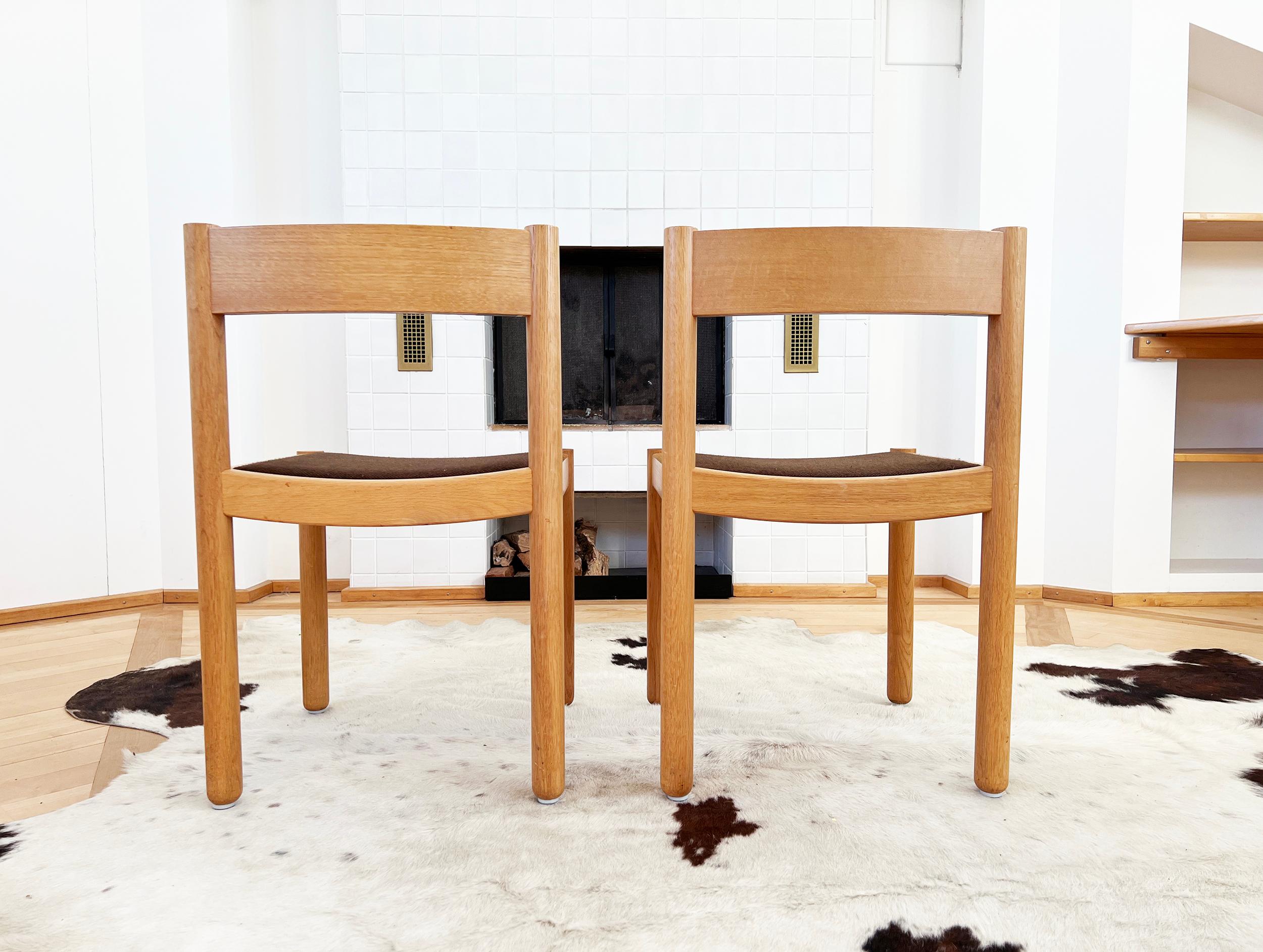 Robert and Trix Haussmann Oak Dining Chairs Midcentury 1963 Set of Six, 6 Piec For Sale 3
