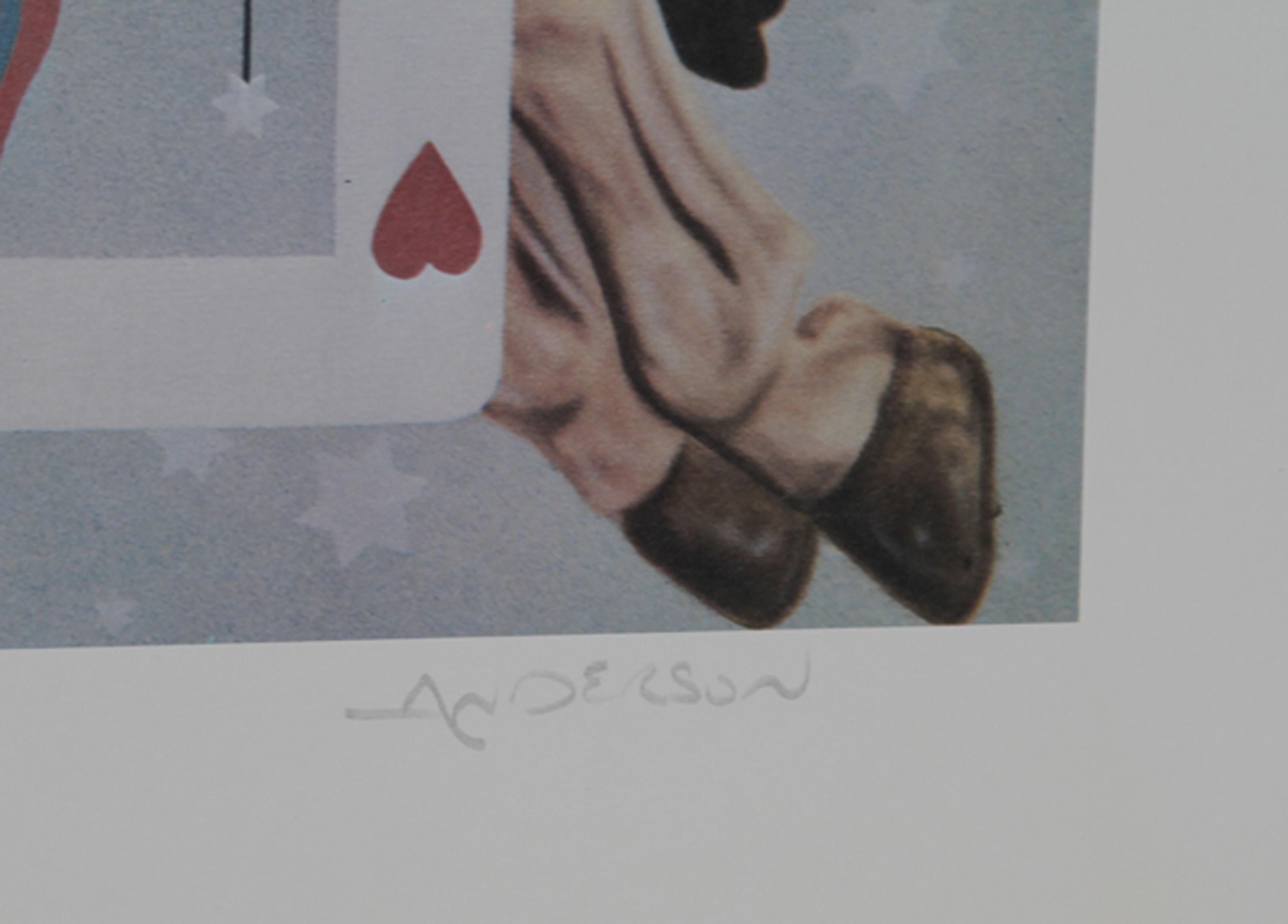 Jack of Hearts, surrealistische Lithographie von Robert Anderson im Angebot 1