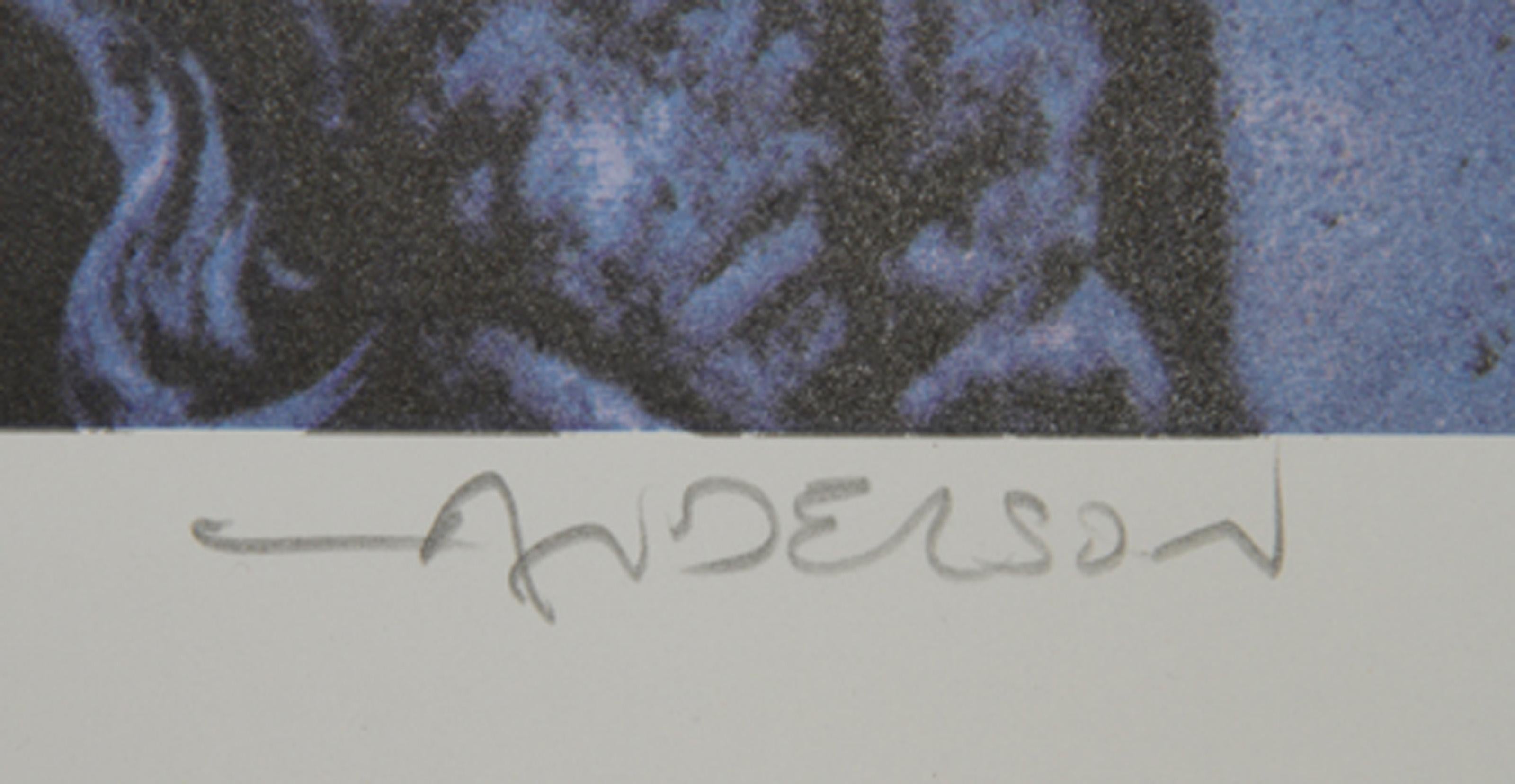 Juicio de la Luna y las Estrellas, litografía surrealista de Robert Anderson en venta 1