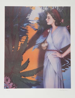 On the Amazon, Surrealist Lithograph by Robert Anderson