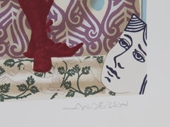 The Building of a Queen, Surrealist Lithograph by Robert Anderson