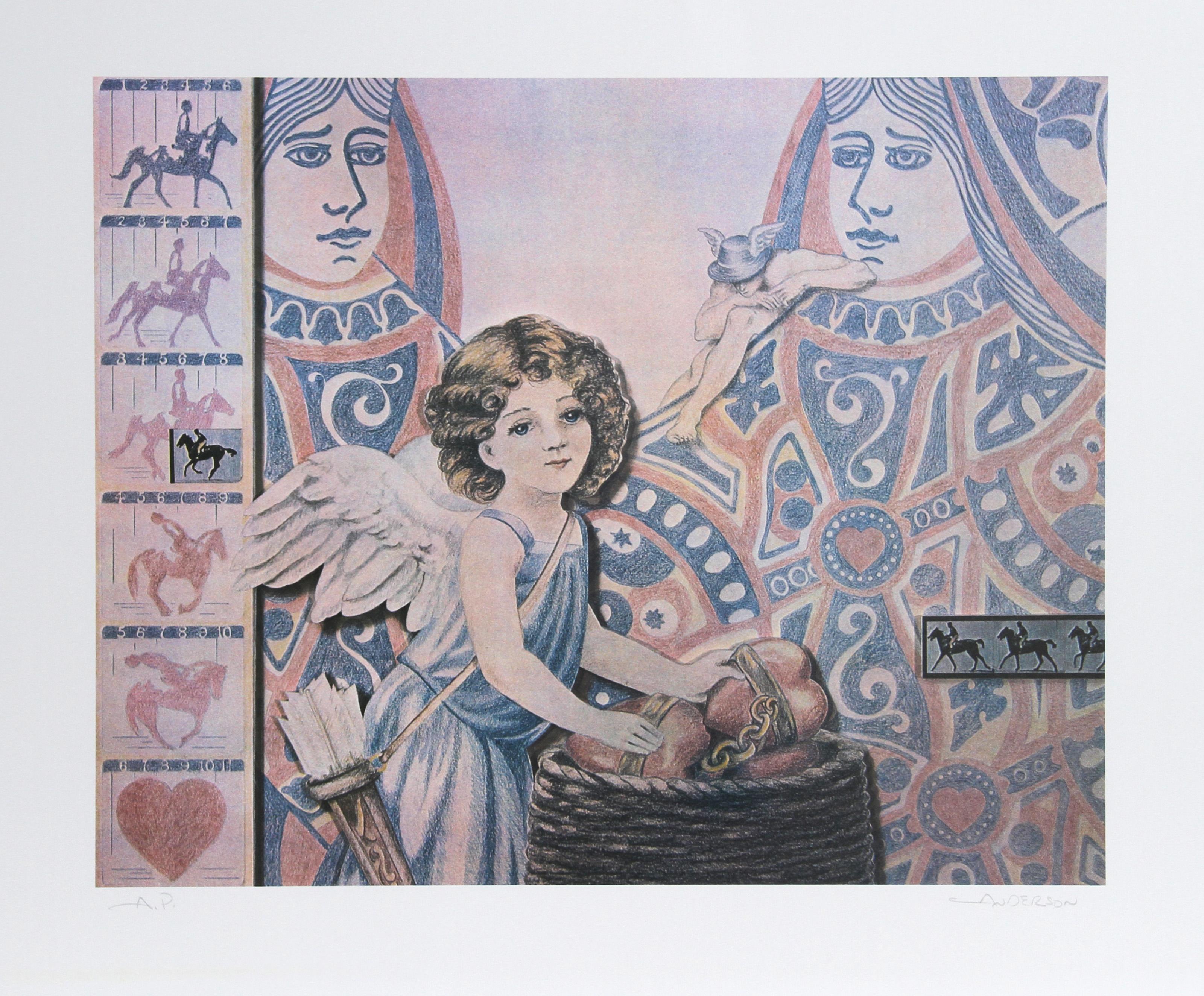 Robert Anderson, American (1945 - 2010) - The Heartkeepers, Year:  circa 1980, Medium:  Lithograph, signed and numbered in pencil, Edition:  250, AP, Image Size:  18 x 22 inches, Size:  23 in. x 30 in. (58.42 cm x 76.2 cm) 