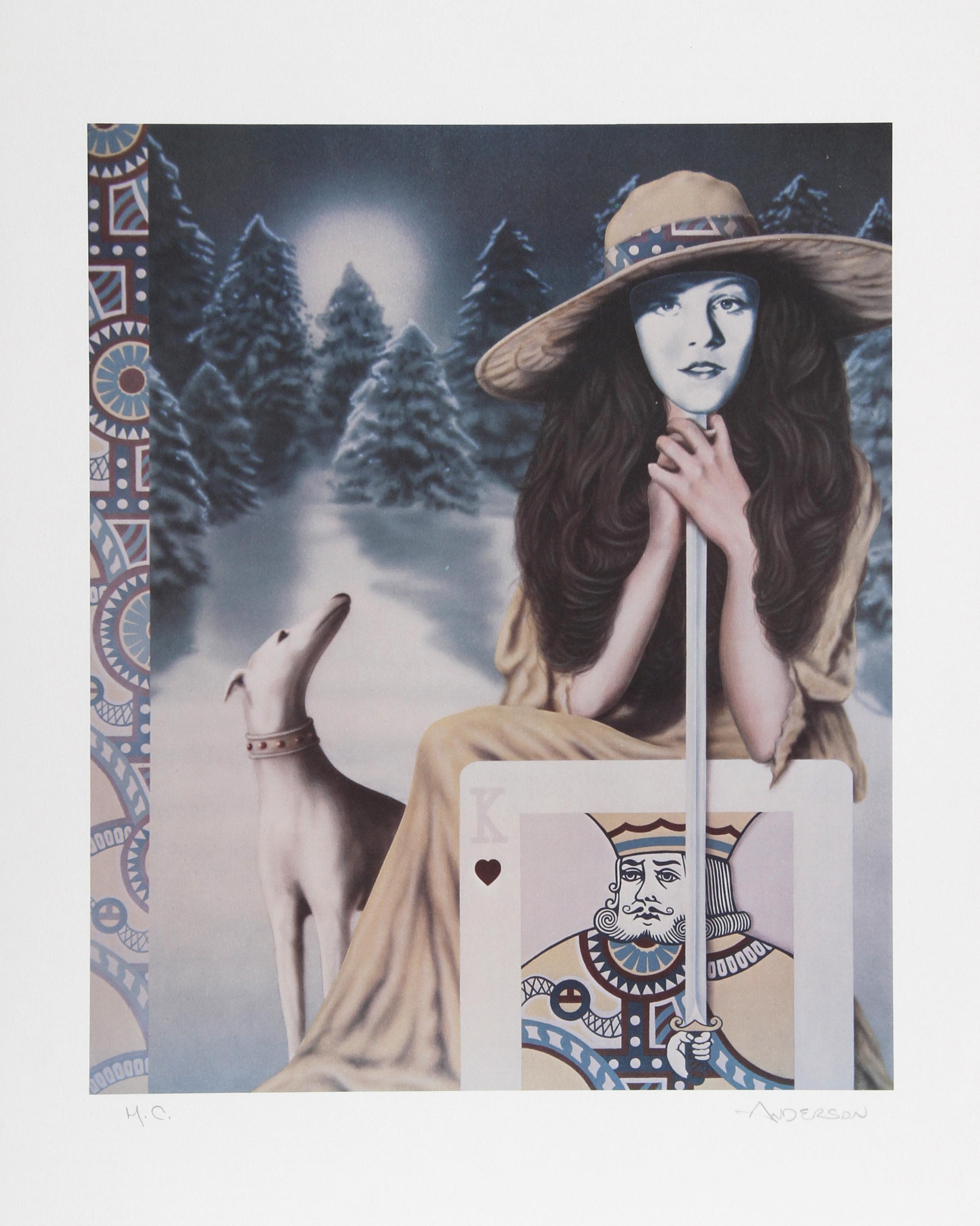 Robert Anderson, estadounidense (1945 - 2010) - El Rey de la Máscara, Año:  1980, Medio:  Litografía, firmada y numerada a lápiz, Edición:  250, AP, Tamaño de la imagen:  19,5 x 16 pulgadas, Tamaño:  71,12 cm x 50,8 cm (28 pulg. x 20 pulg.) 
