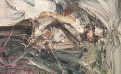Abstrakte Komposition, Abstrakt-expressionistische Gouache auf Karton