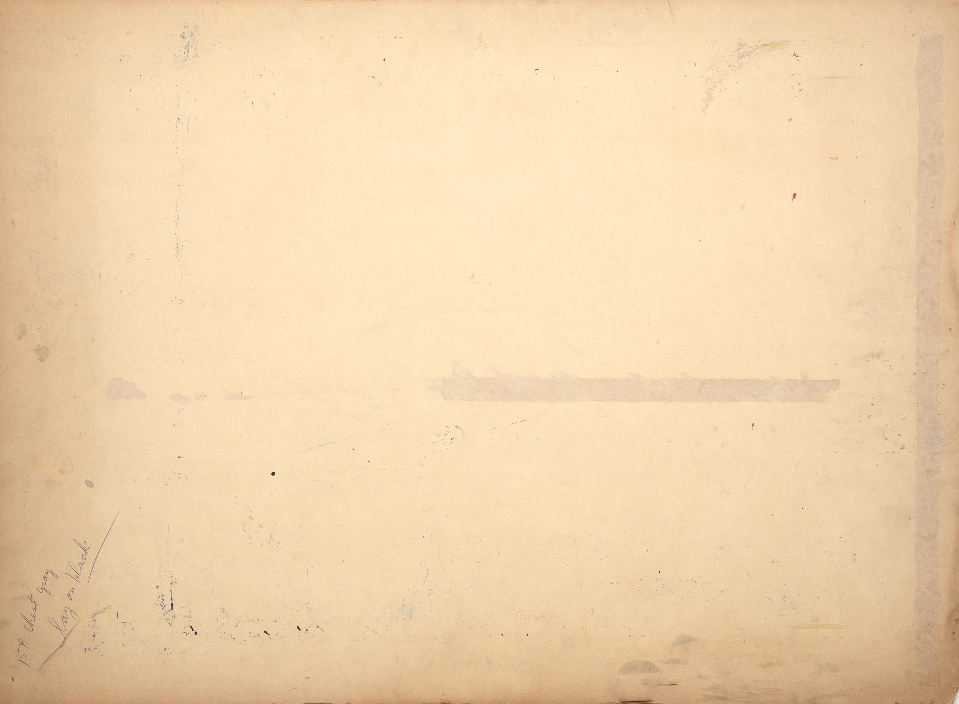Composizione astratta, Guazzo espressionista astratto su tavola - Abstract Painting Grigio di Robert Andrew Parker