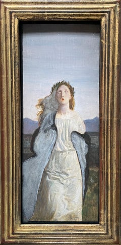 Robert Anning Bell - Inspiration - British Pre-Raphaelite Oil on Board