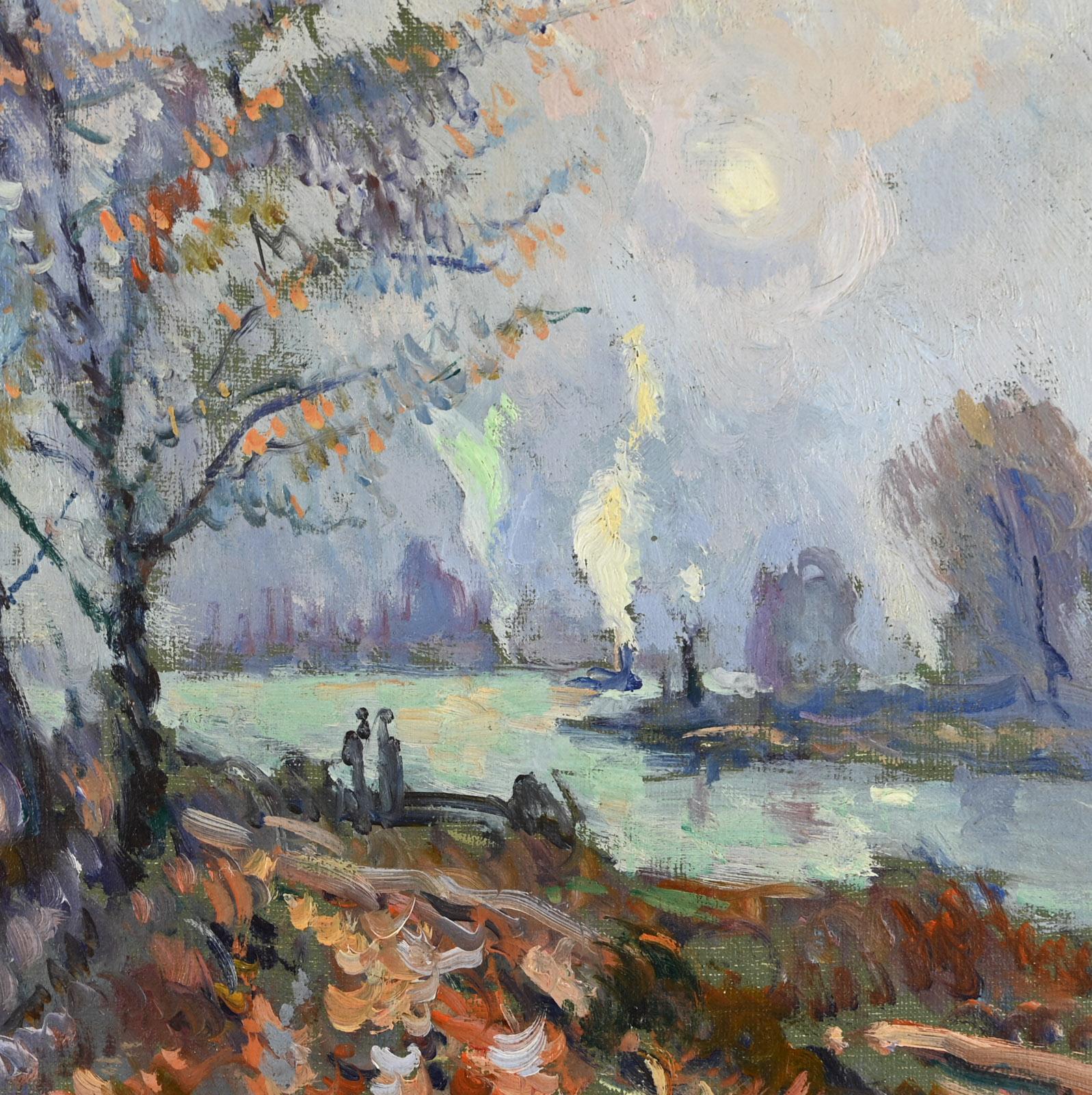 Bord de Seine automnal - Post-Impressionist Painting by Robert Antoine Pinchon