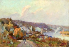 Duclair - La Seine - Post Impressionist Landscape Oil by Robert Pinchon