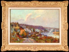 Duclair - La Seine - Post Impressionist Oil, River Landscape by Robert Pinchon