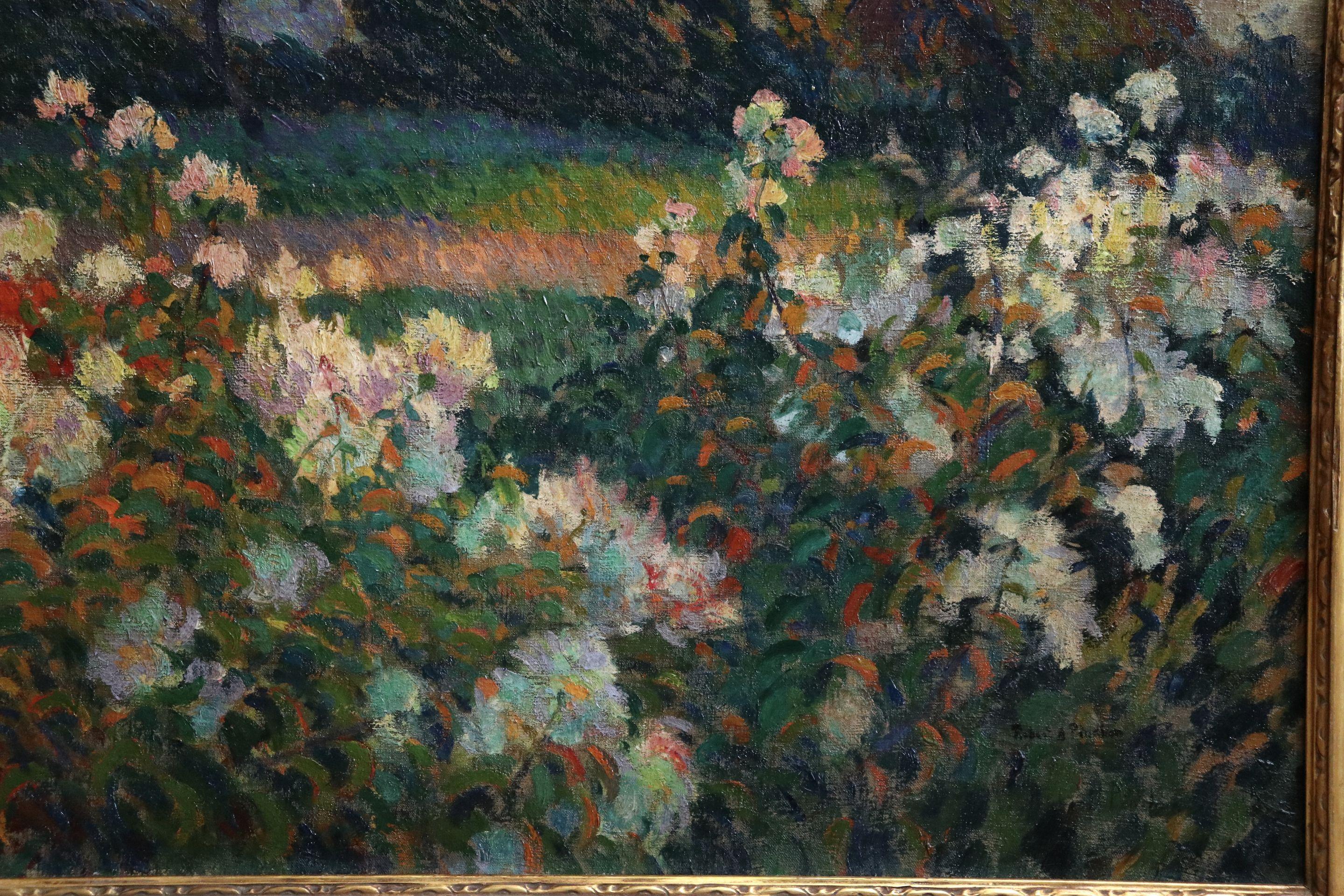 Fleurs de Champs - Huile du 20ème siècle:: Fleurs par Cottage dans un paysage de Pinchon 4