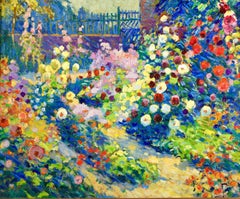 Jardin du roses - Post Impressionist Landscape Oil by Robert Pinchon