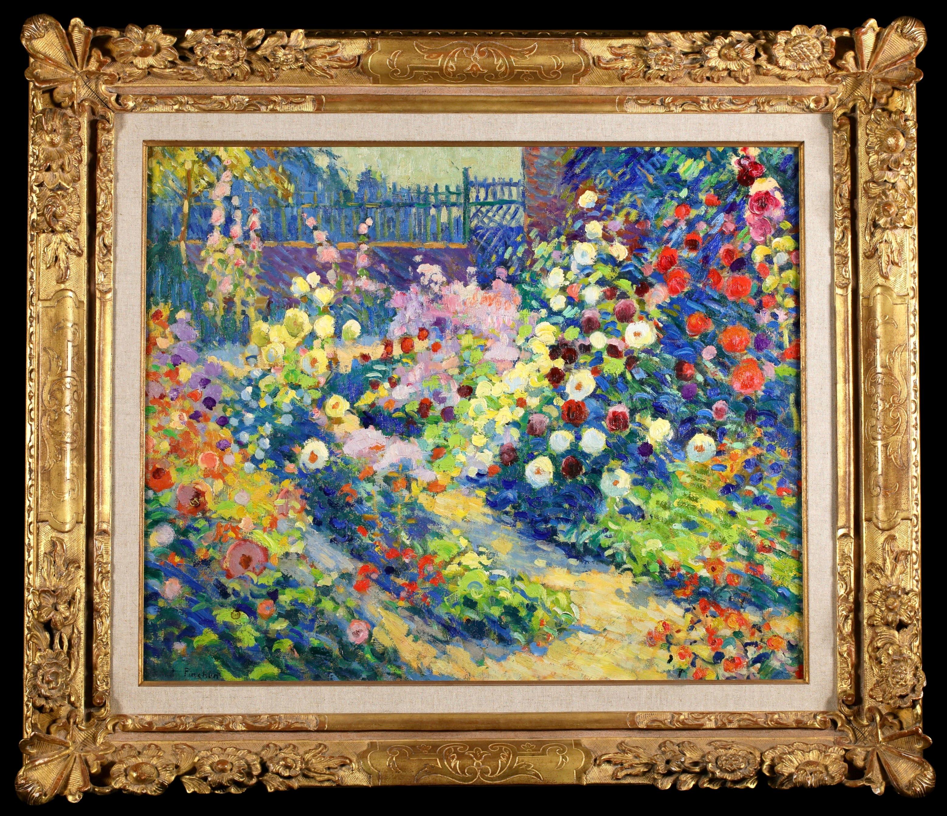 Jardin du roses - Postimpressionistische Landschaft Öl von Robert Pinchon