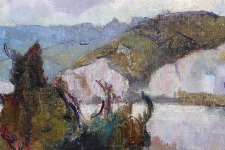 La Seine - Post Impressionist Fauvist Oil, River Landscape by Robert Pinchon For Sale 5
