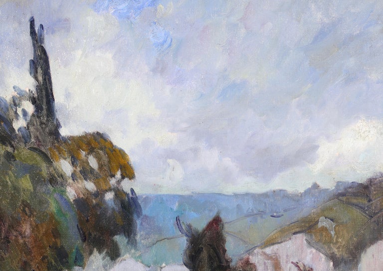 La Seine - Post Impressionist Fauvist Oil, River Landscape by Robert Pinchon - Post-Impressionist Painting by Robert Antoine Pinchon