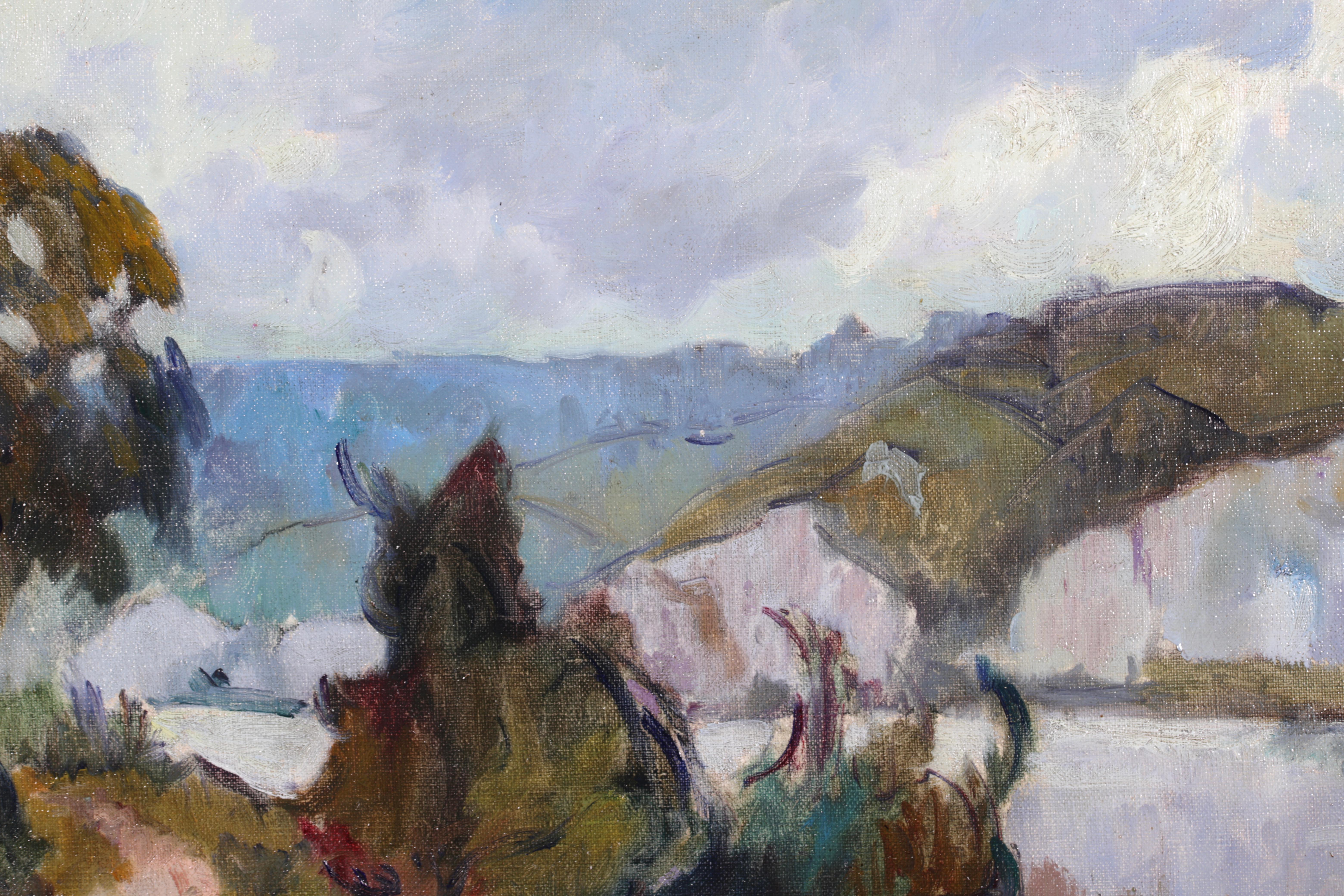 La Senna - Olio post-impressionista fauvista, Paesaggio fluviale di Robert Pinchon 3