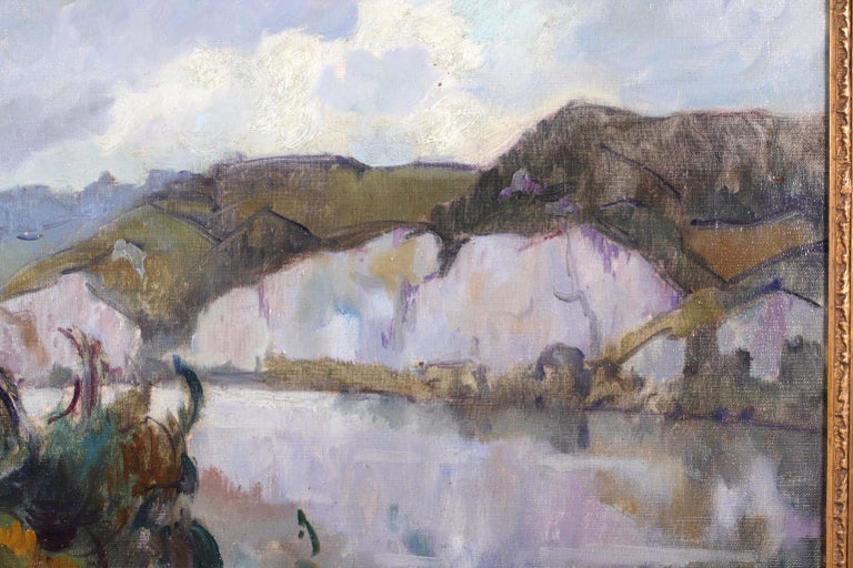 La Seine - Post Impressionist Fauvist Oil, River Landscape by Robert Pinchon For Sale 4