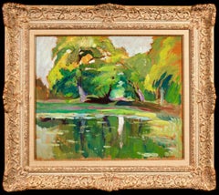 Reflets d'Automne - Post Impressionist Landscape Oil by Robert Pinchon