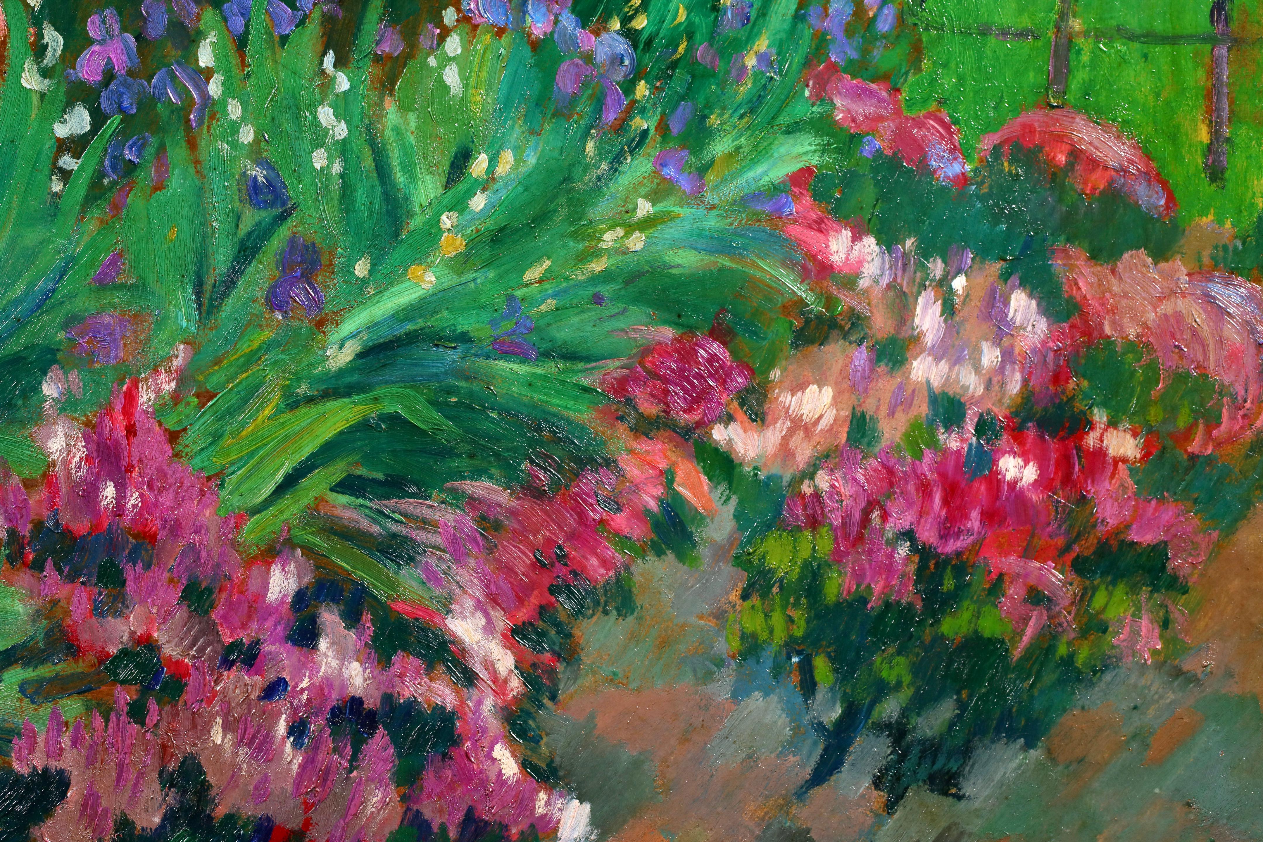 Un Jardin - Postimpressionistische Landschaft Ölgemälde von Robert Pinchon im Angebot 5