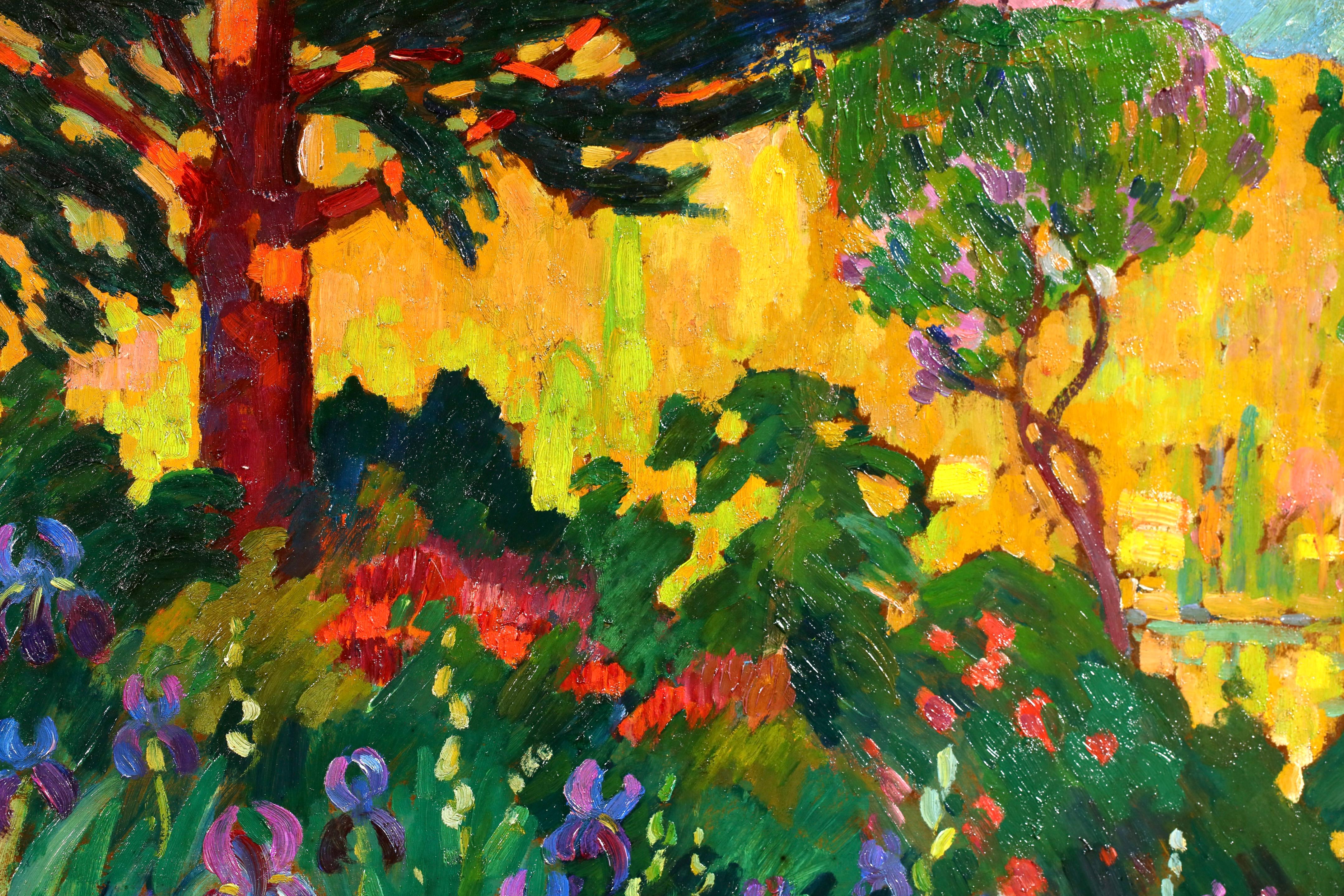 Un Jardin - Postimpressionistische Landschaft Ölgemälde von Robert Pinchon im Angebot 9