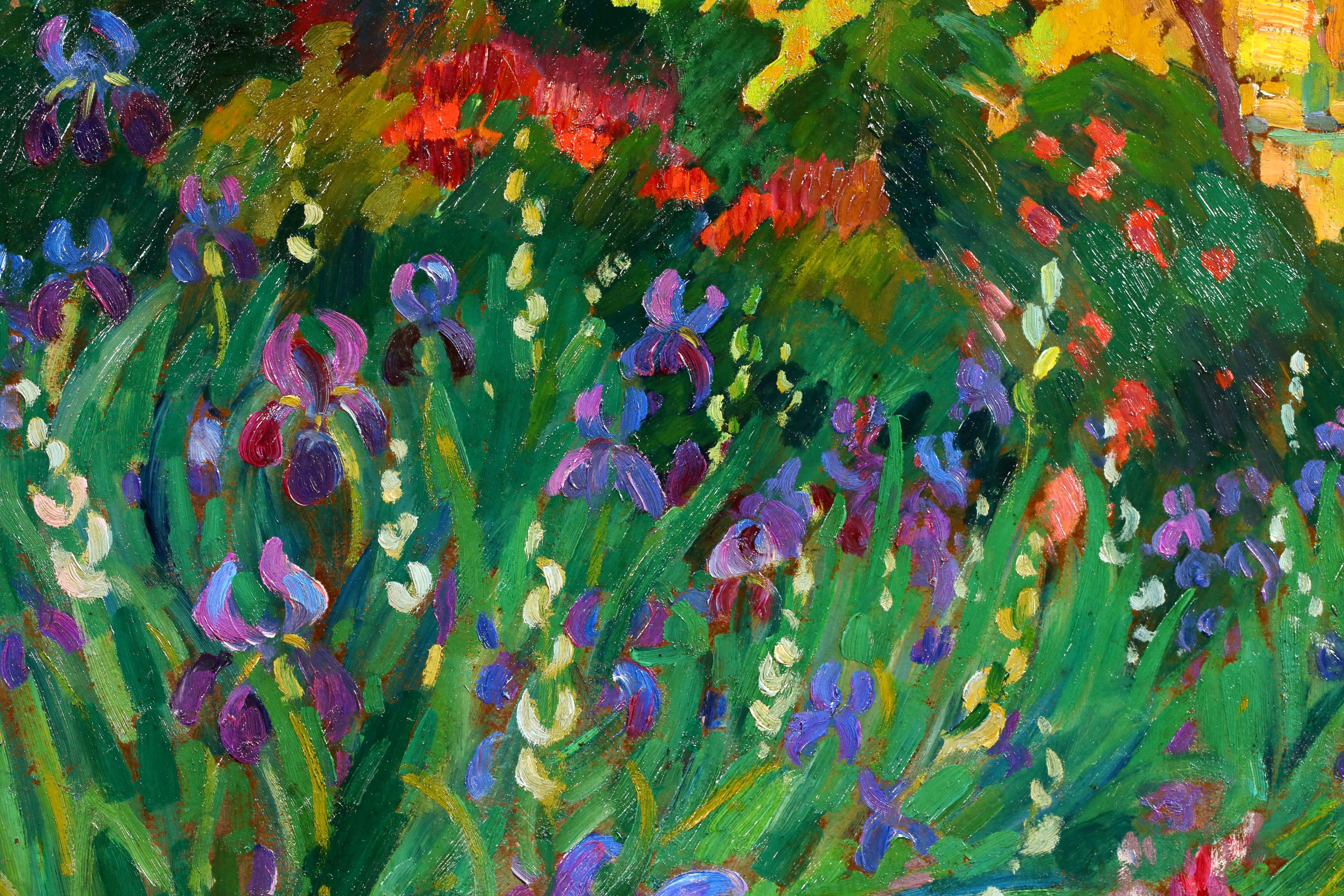 Un Jardin - Postimpressionistische Landschaft Ölgemälde von Robert Pinchon im Angebot 2