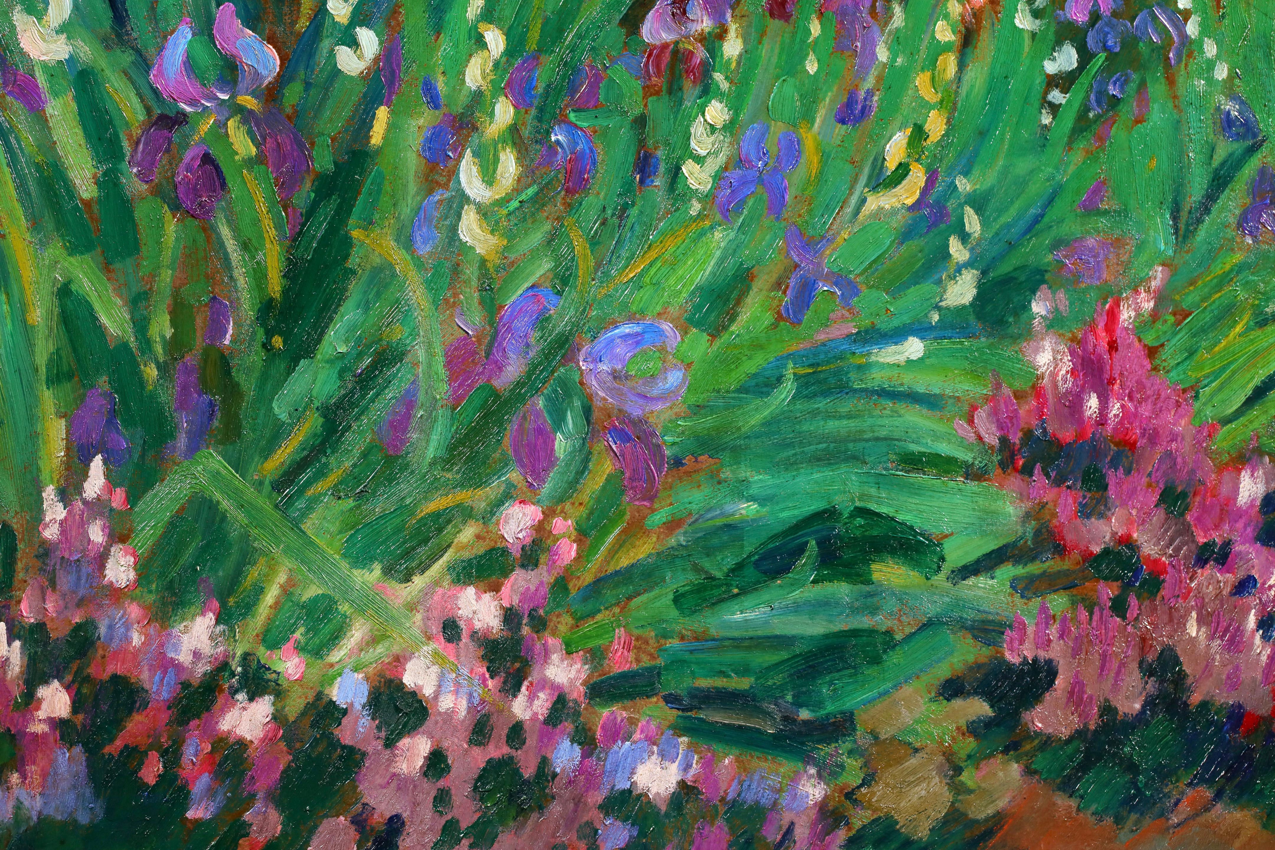 Un Jardin - Postimpressionistische Landschaft Ölgemälde von Robert Pinchon im Angebot 3