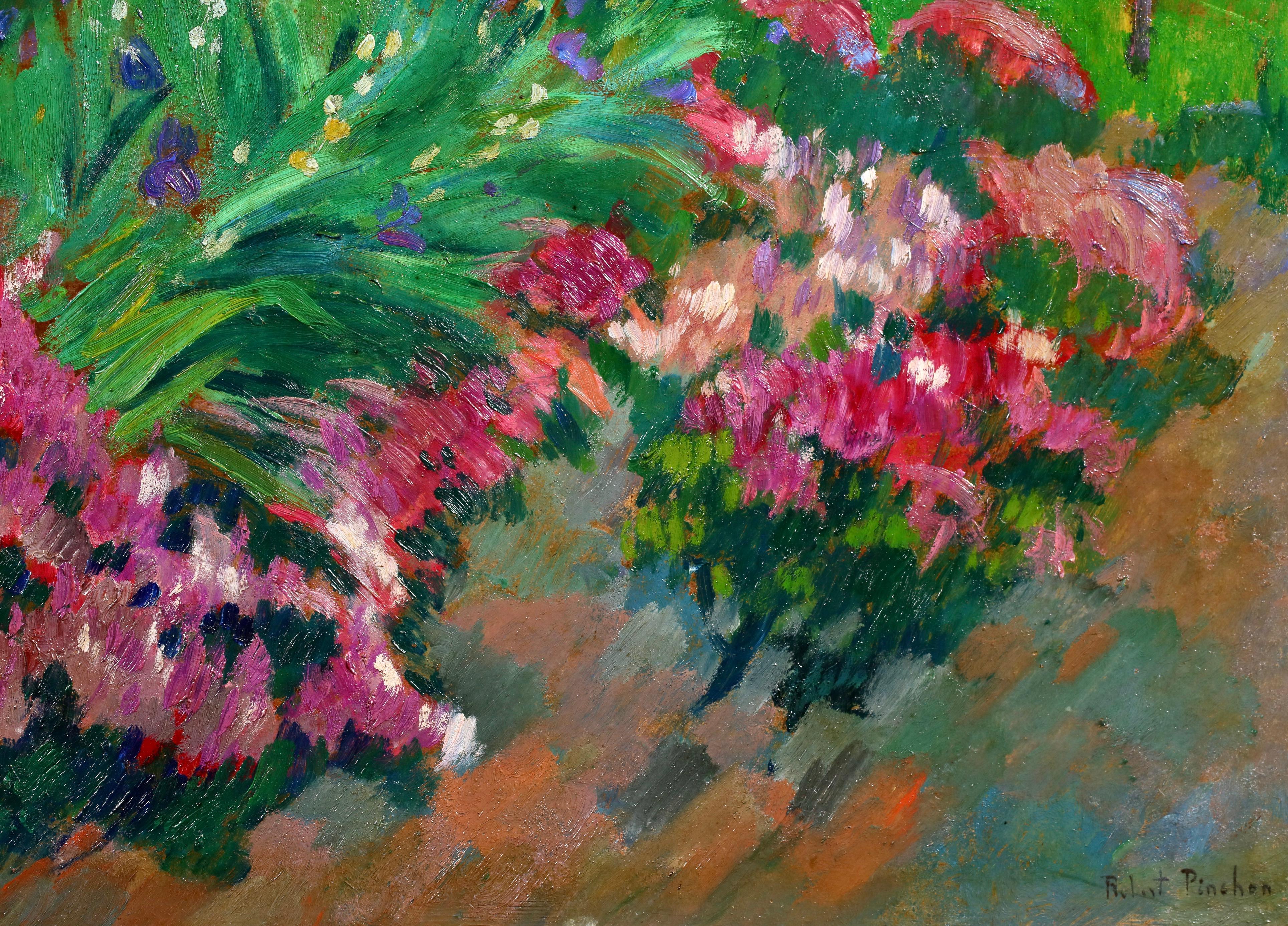 Un Jardin - Postimpressionistische Landschaft Ölgemälde von Robert Pinchon im Angebot 4