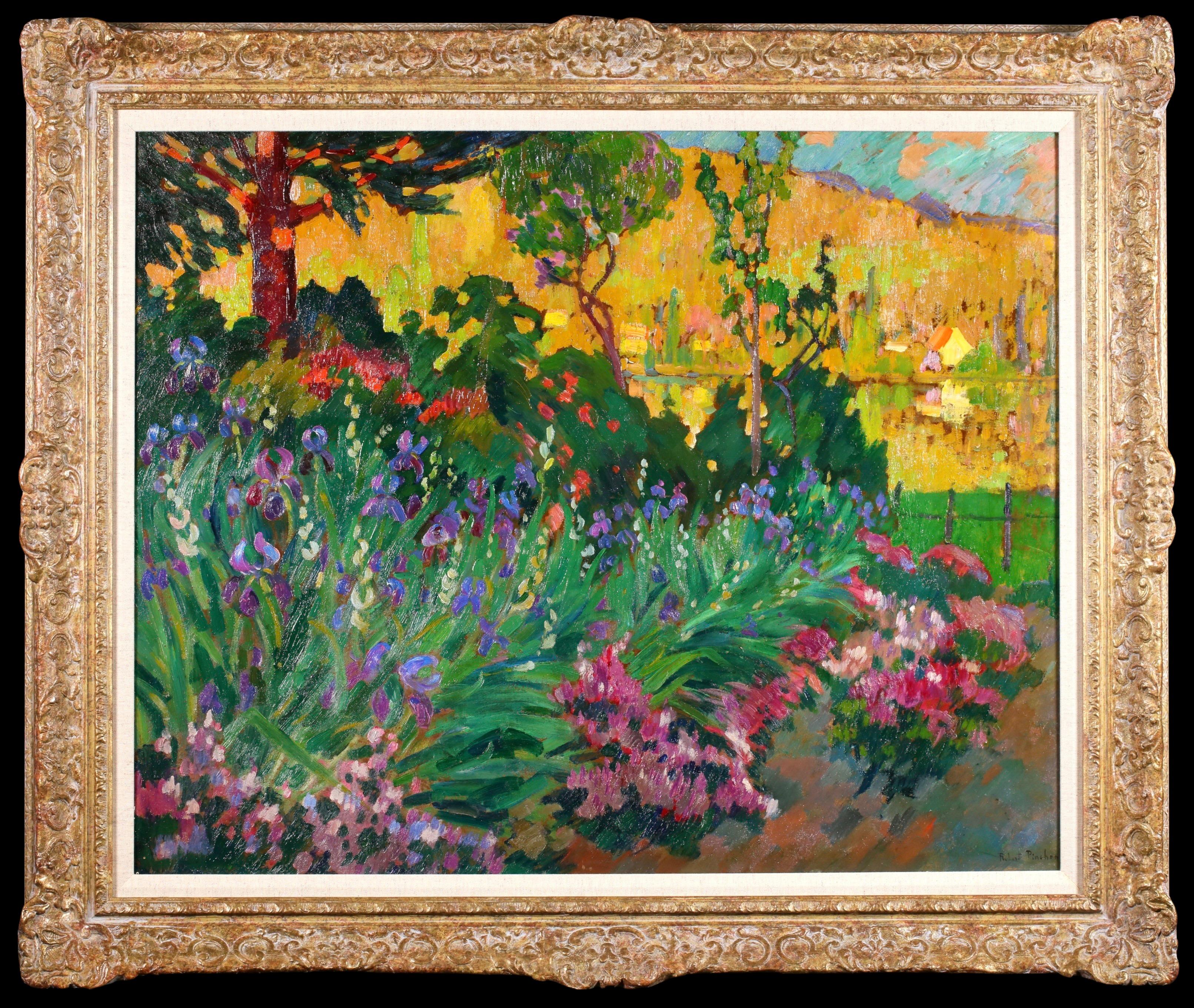 Un Jardin - Post Impressionist Landscape Oil Painting by Robert Pinchon