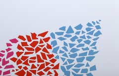 Rosa, rojo y azul, serigrafía abstracta de Robert Arthur Goodnough