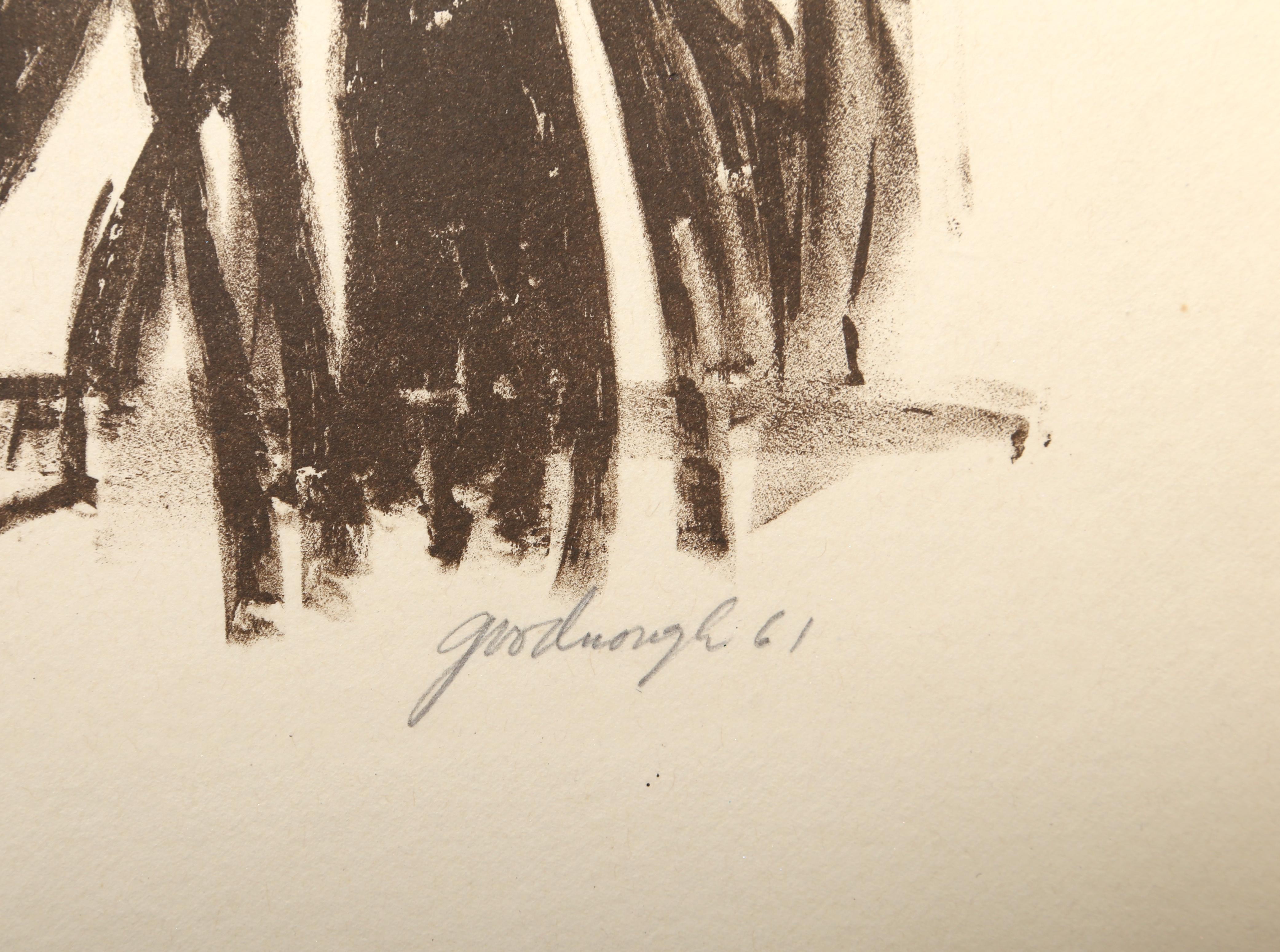 Drei Pferde, Abstrakte Lithographie von Robert Arthur Goodnough im Angebot 2